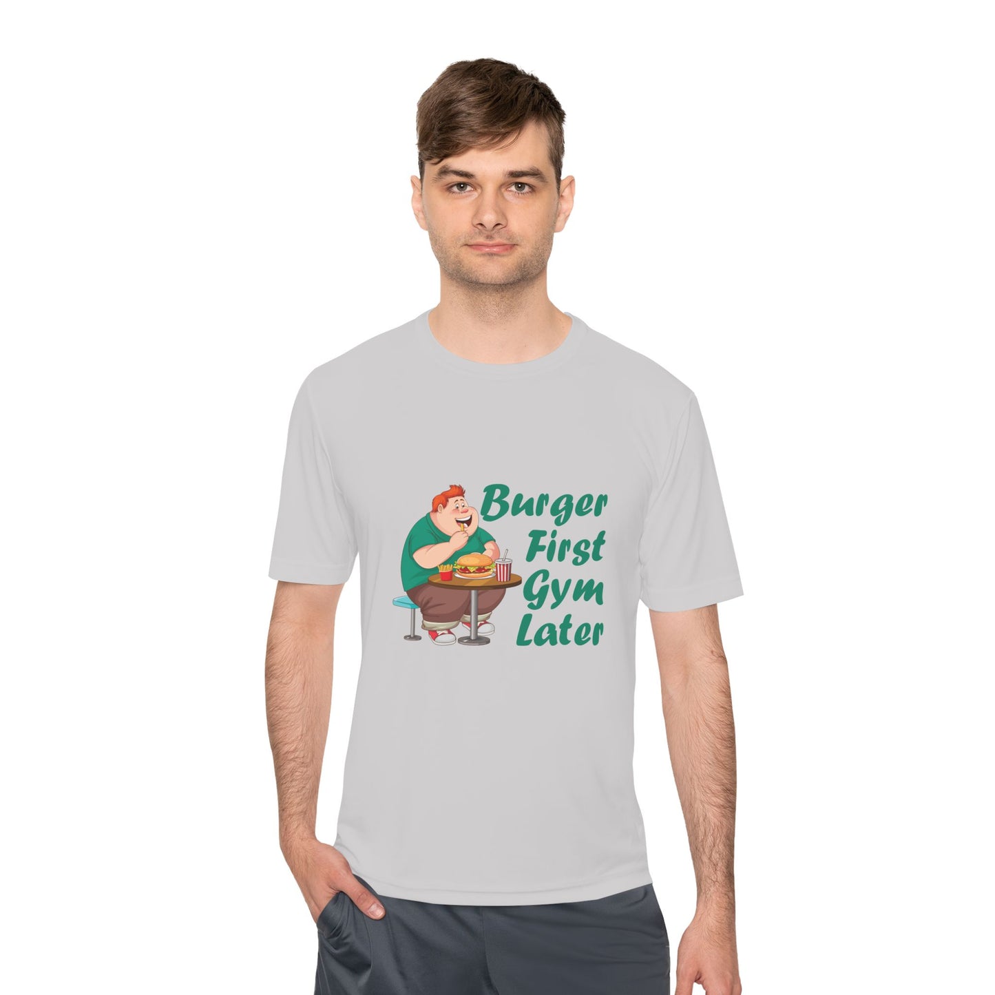 Burger First Gym Later T-Shirt — Funny Fitness Cheat Day Tee