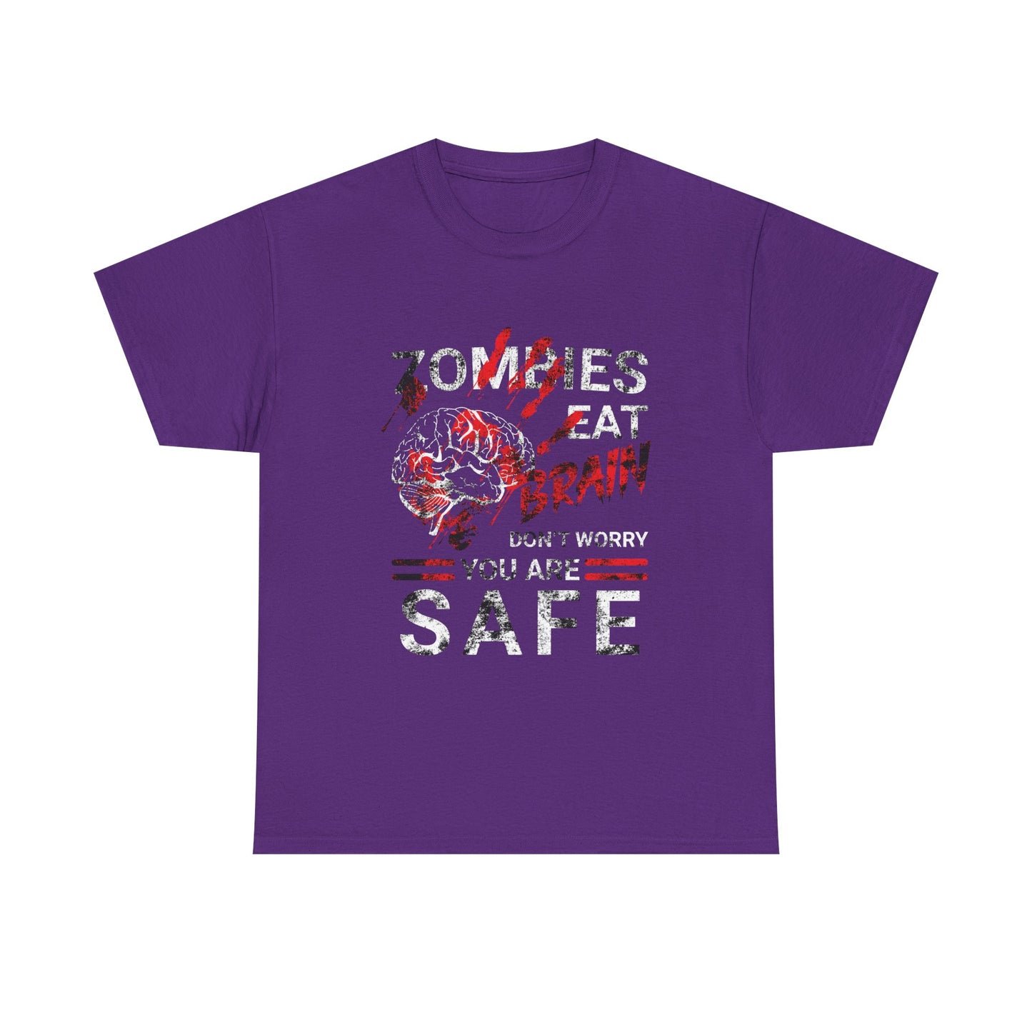 Zombies Eat Brains You’re Safe Funny Horror Humor T-Shirt
