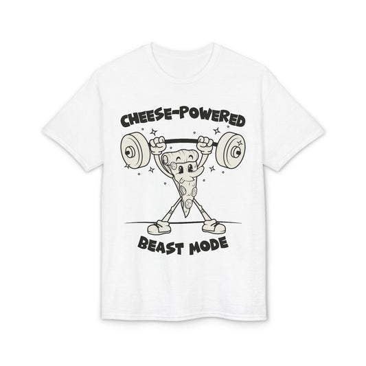 Cheese Powered Beast Mode T-Shirt — Funny Food Lover Gym Tee