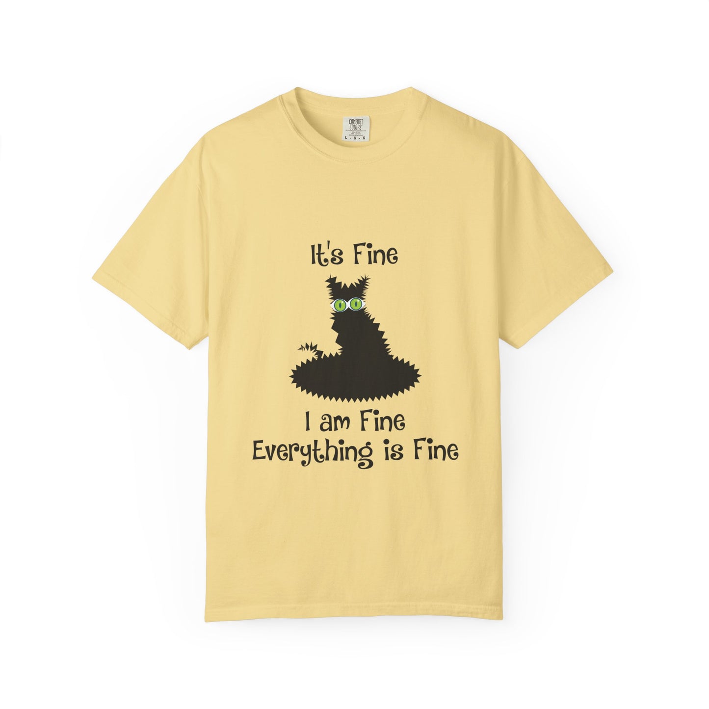 Halloween Cat T-Shirt — "It's Fine, I am Fine, Everything is Fine" Graphic Tee