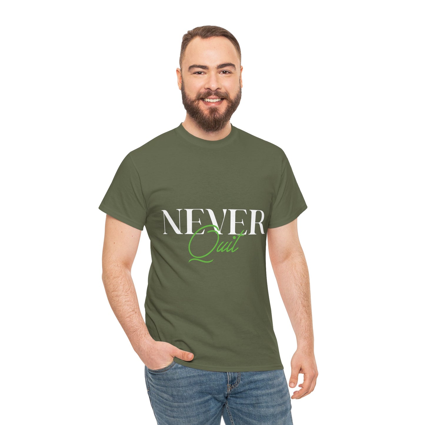Never Quit Motivational T-Shirt — Inspirational Quote Tee