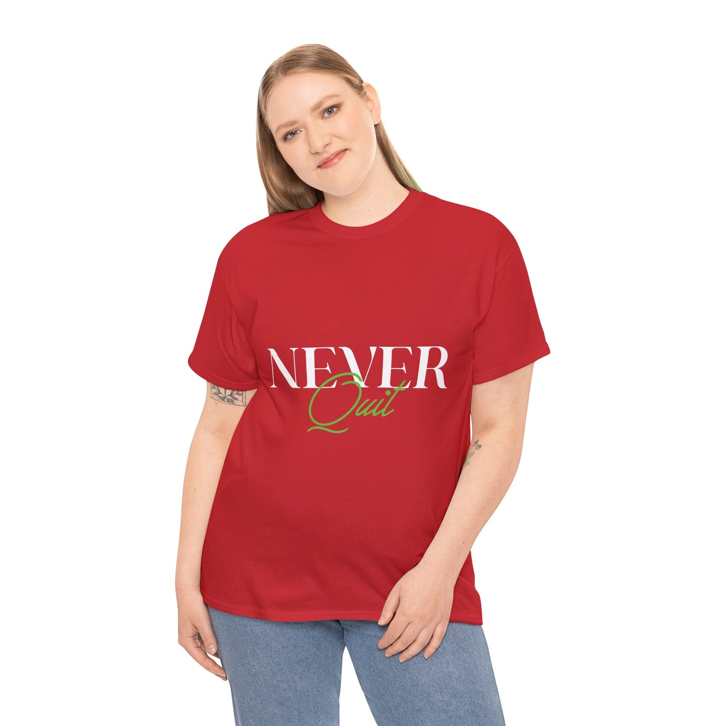 Never Quit Motivational T-Shirt — Inspirational Quote Tee