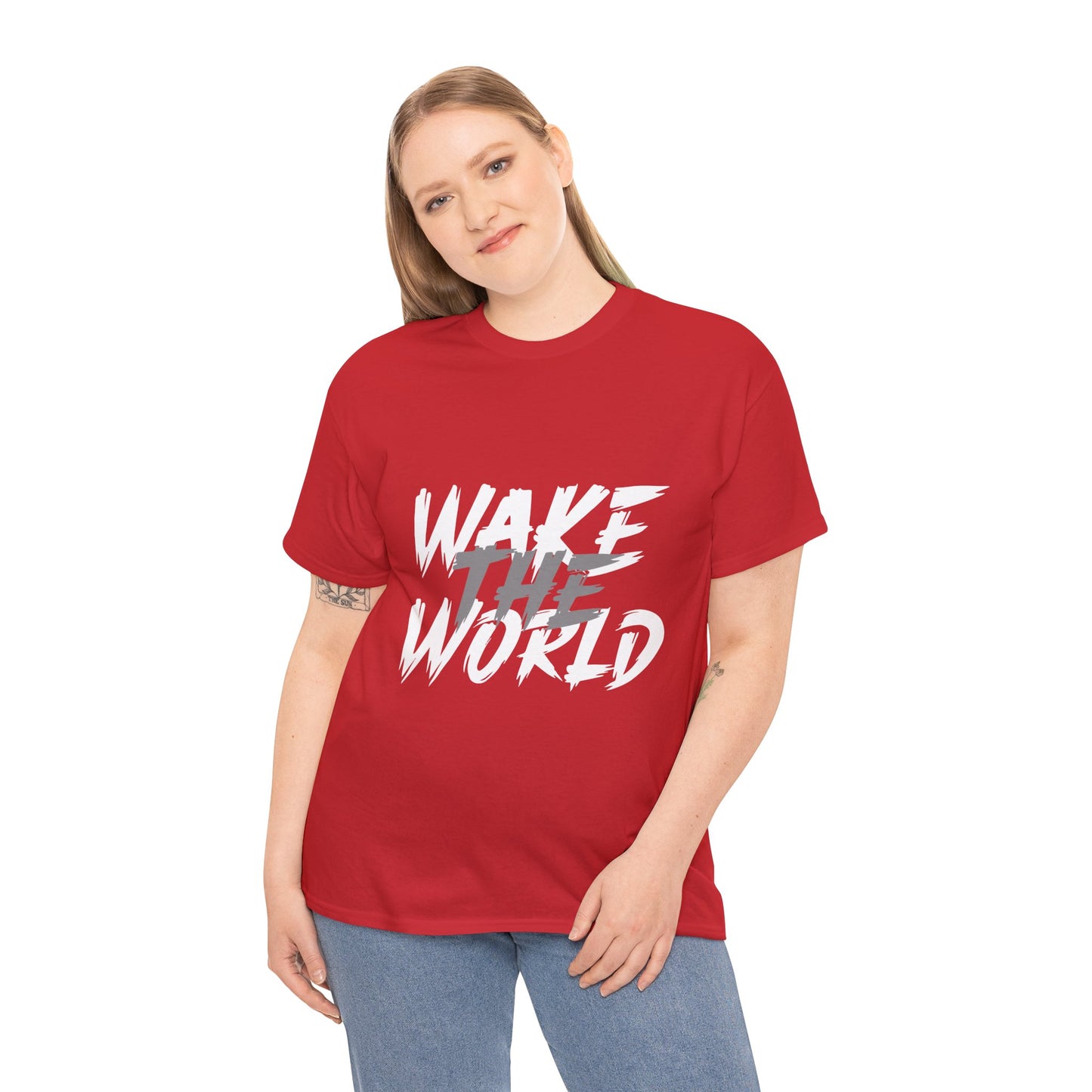 Wake the World Motivational T-Shirt — Positive Energy Quote Tee