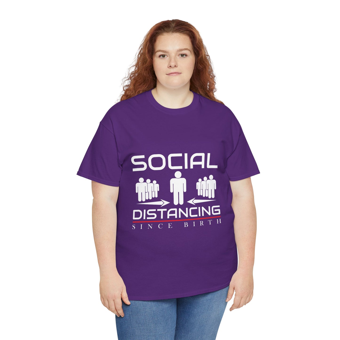 Introvert Humor Tee — "Social Distancing Since Birth"