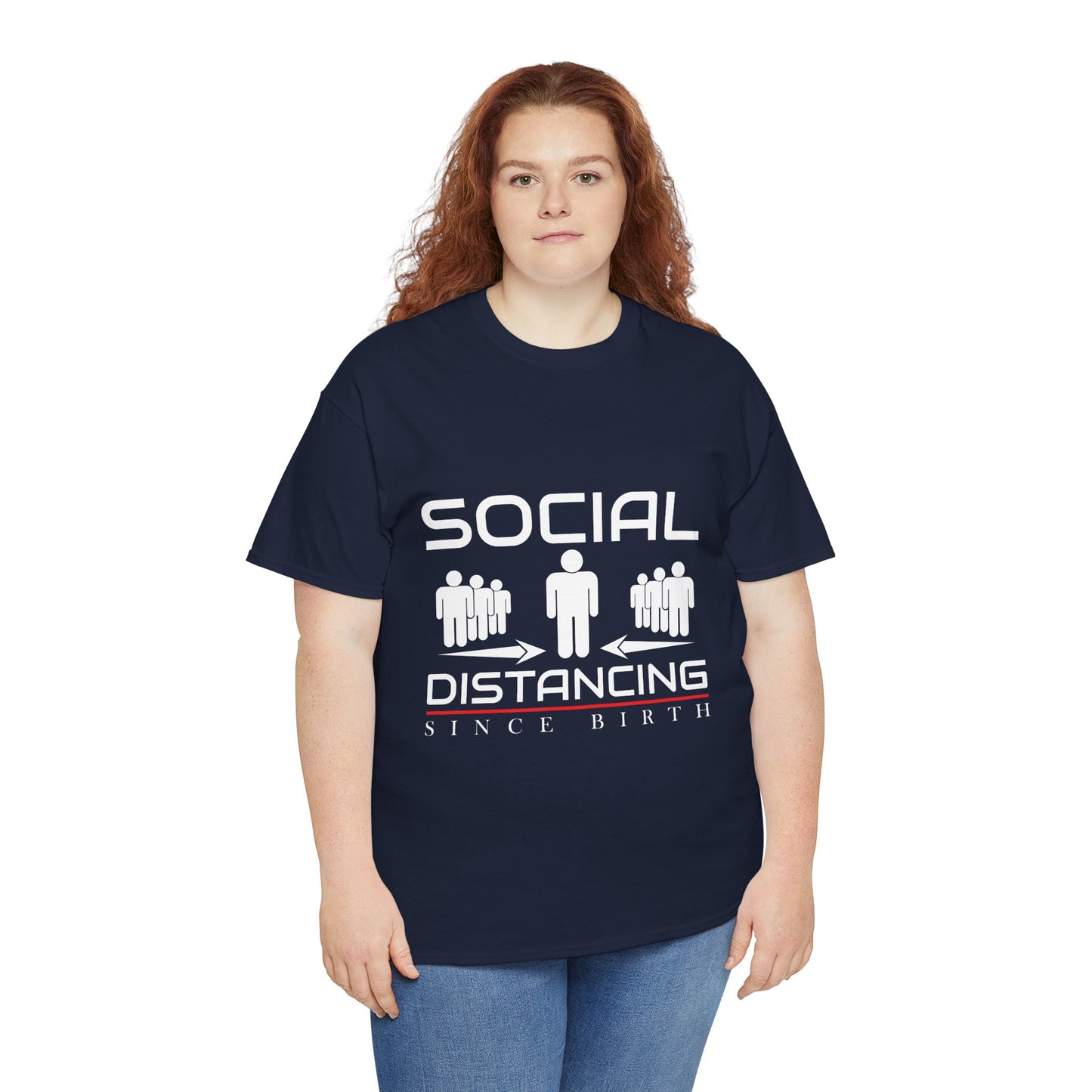 Introvert Humor Tee — "Social Distancing Since Birth"