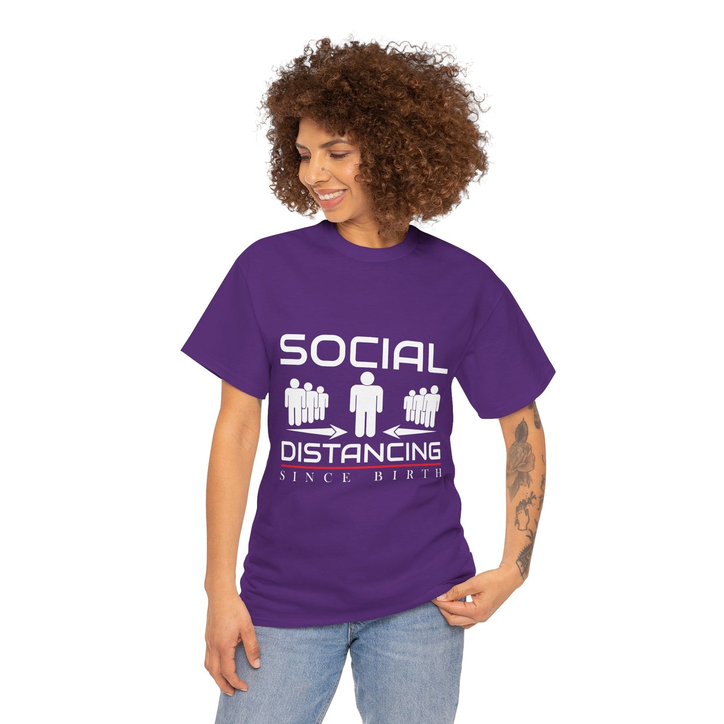 Introvert Humor Tee — "Social Distancing Since Birth"