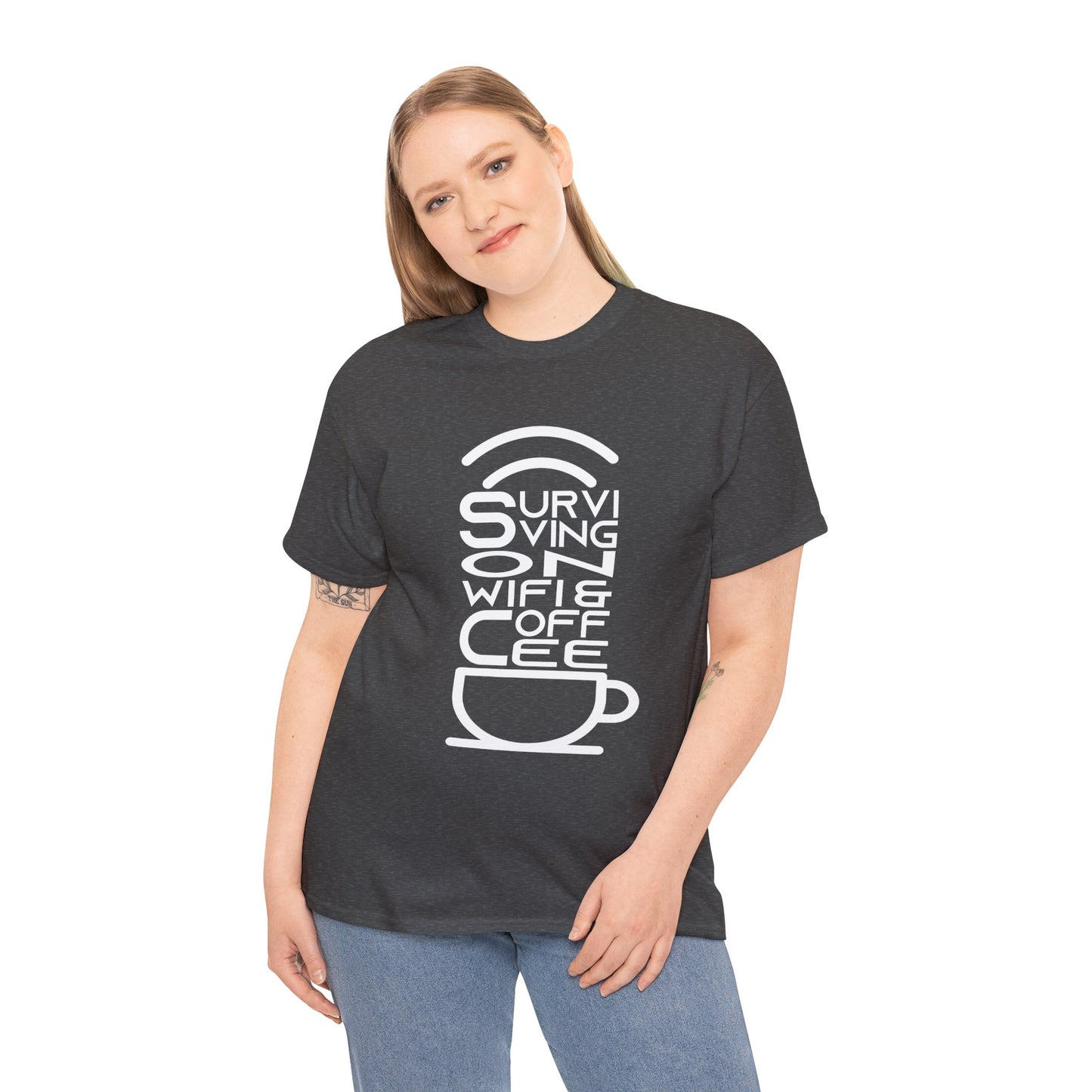 Digital Nomad Tee — "Surviving on Coffee and WiFi" Funny Travel Shirt