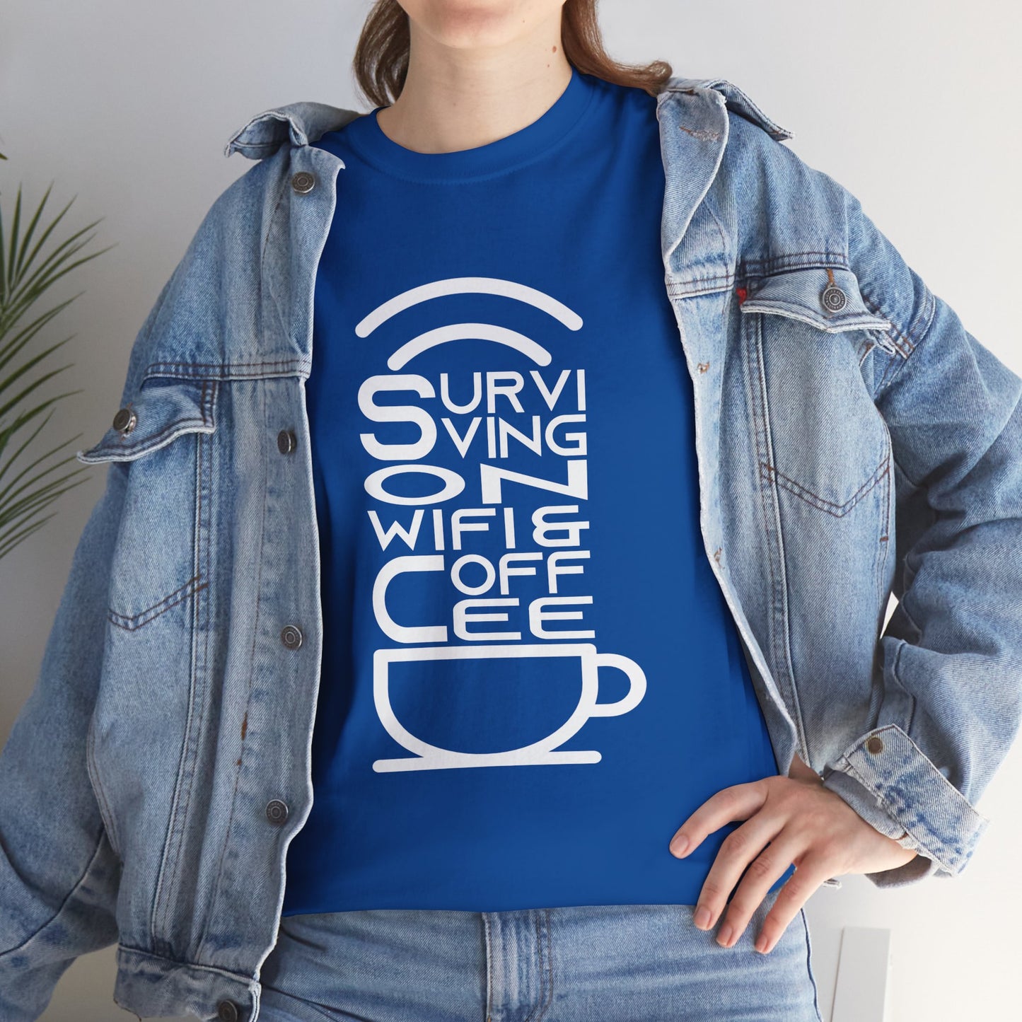 Digital Nomad Tee — "Surviving on Coffee and WiFi" Funny Travel Shirt