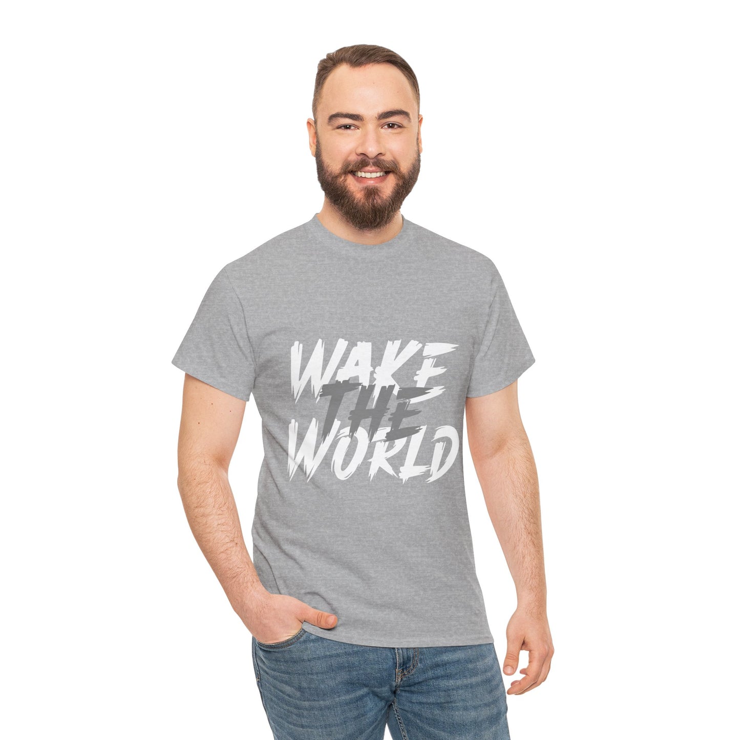 Wake the World Motivational T-Shirt — Positive Energy Quote Tee