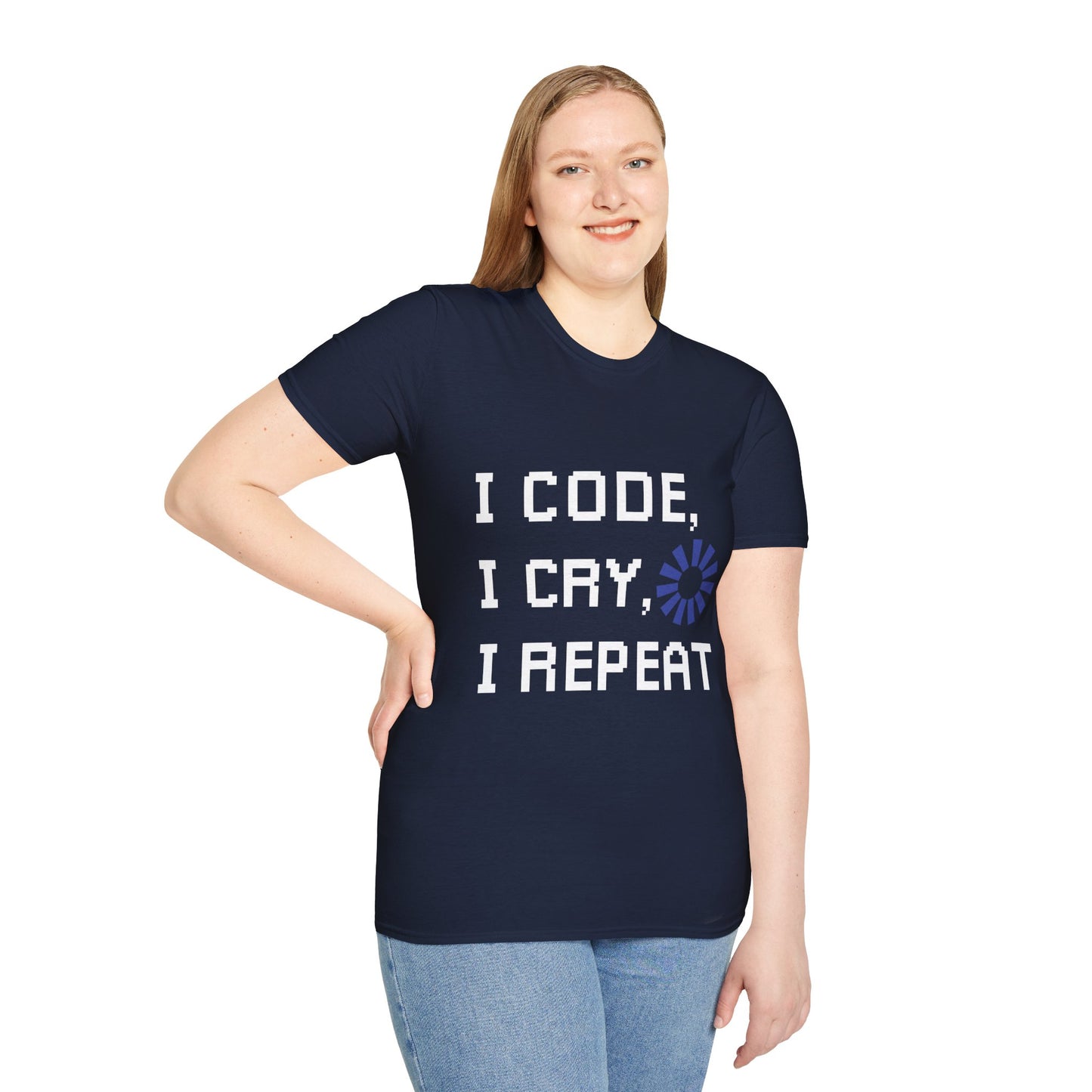 Programmer Life T-Shirt — "I Code I Cry I Repeat" Funny Developer Tee