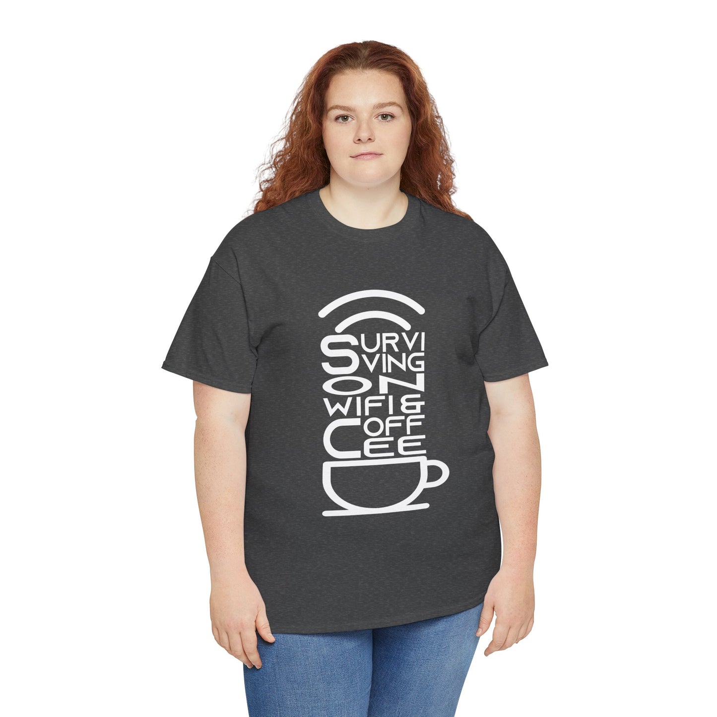 Digital Nomad Tee — "Surviving on Coffee and WiFi" Funny Travel Shirt