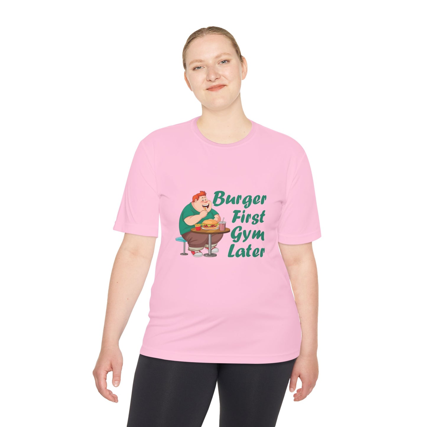 Burger First Gym Later T-Shirt — Funny Fitness Cheat Day Tee