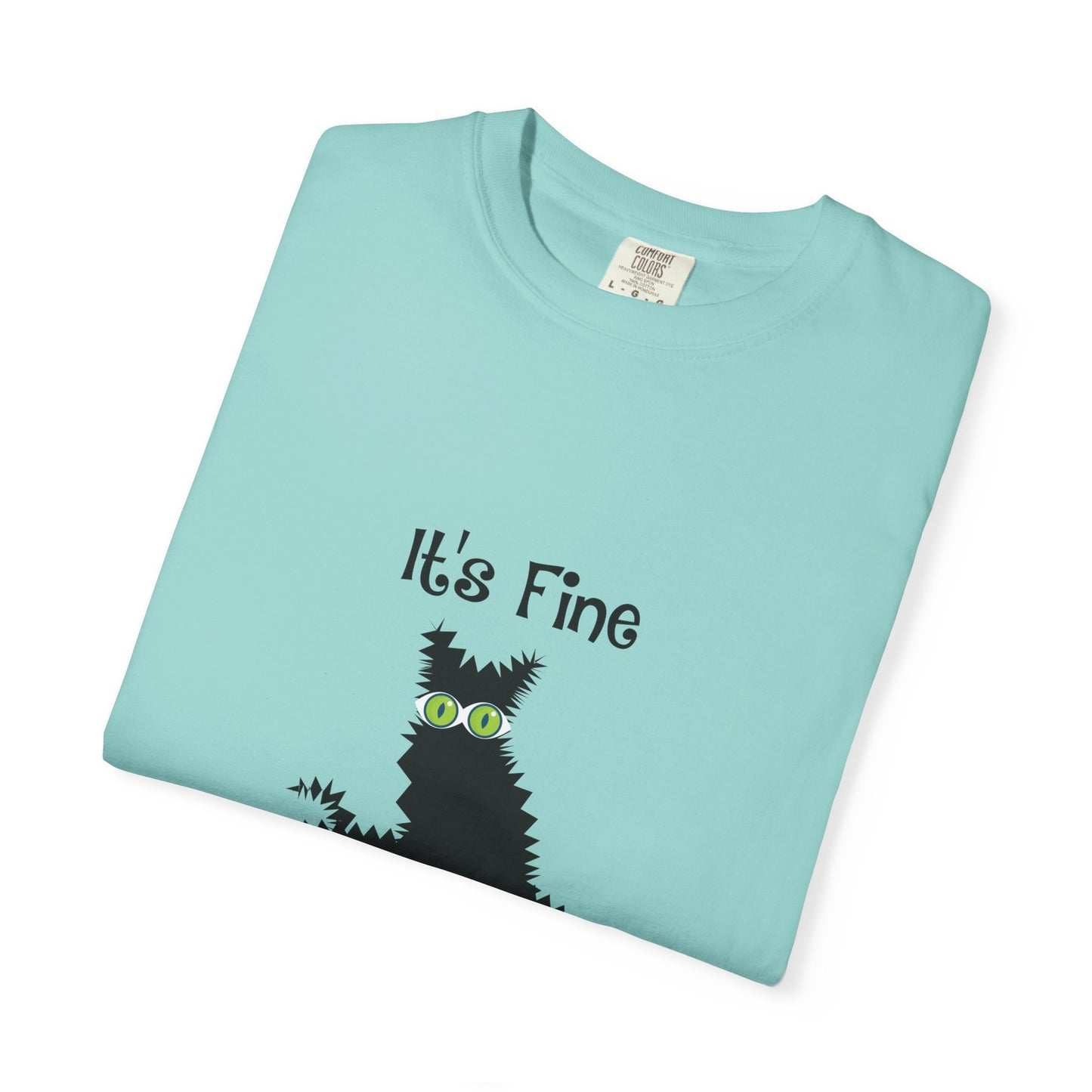 Halloween Cat T-Shirt — "It's Fine, I am Fine, Everything is Fine" Graphic Tee