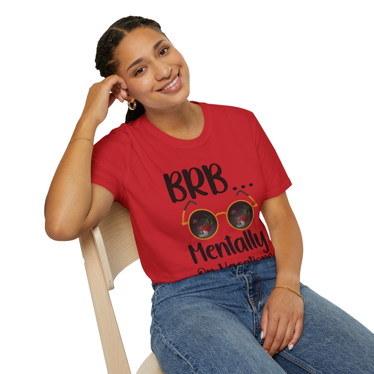 BRB Mentally on Vacation Graphic T‑Shirt — Funny Chill Mood Tee