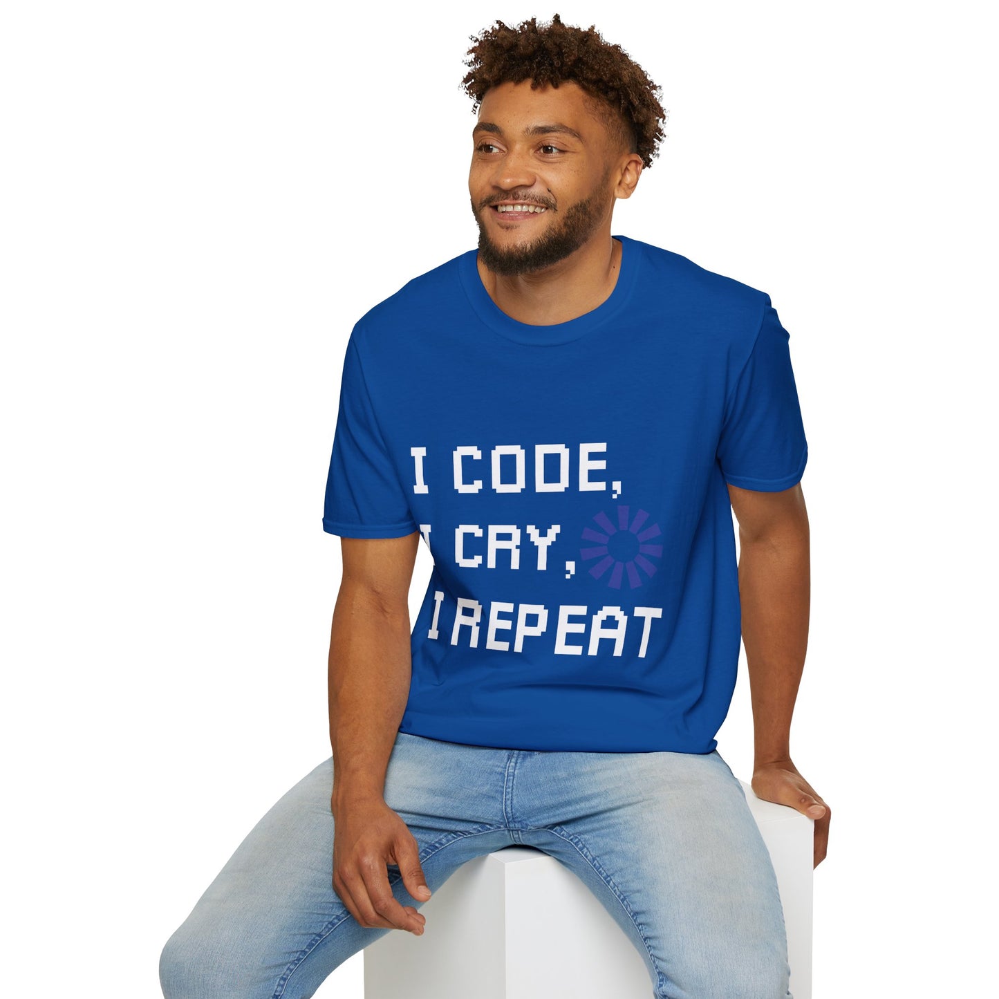 Programmer Life T-Shirt — "I Code I Cry I Repeat" Funny Developer Tee