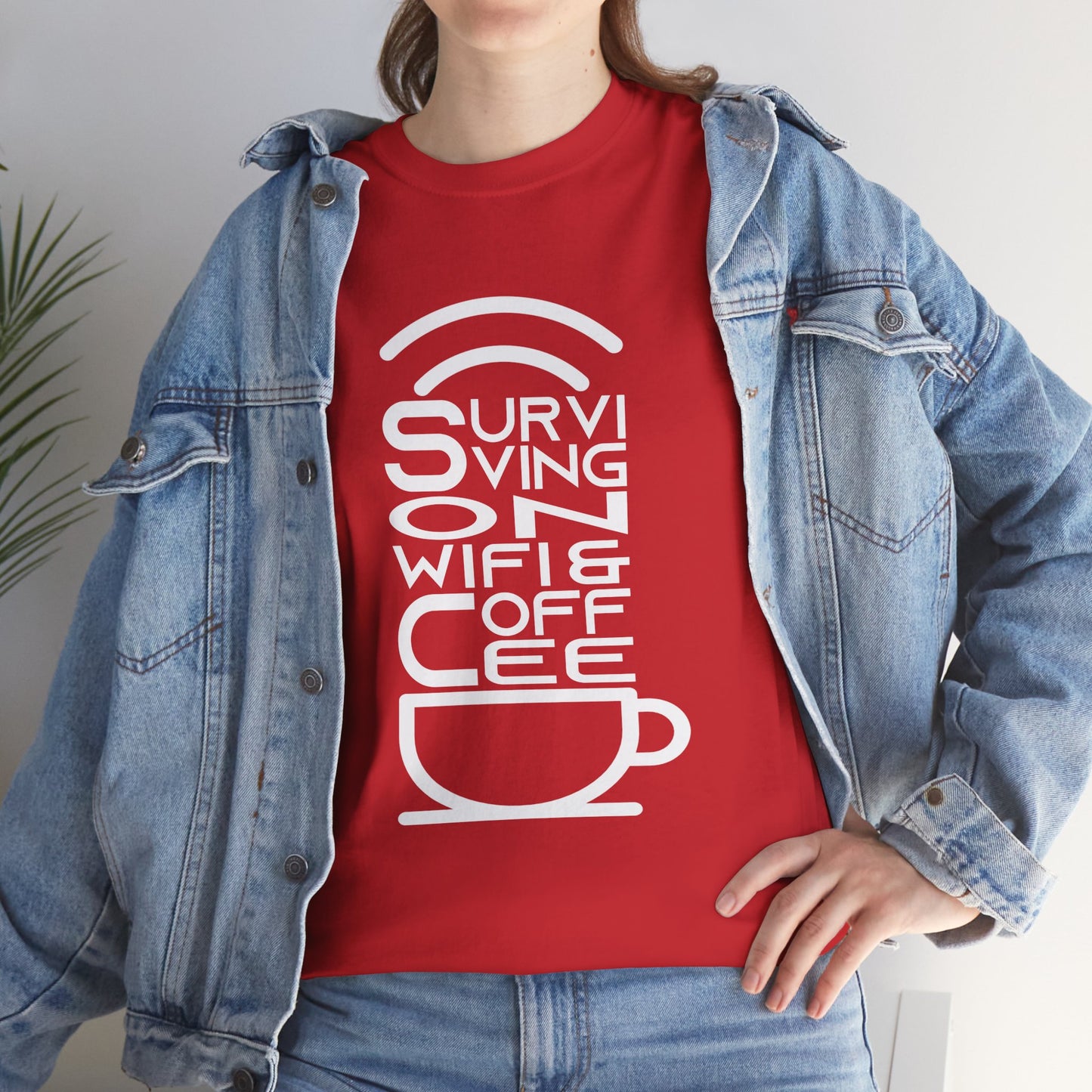 Digital Nomad Tee — "Surviving on Coffee and WiFi" Funny Travel Shirt