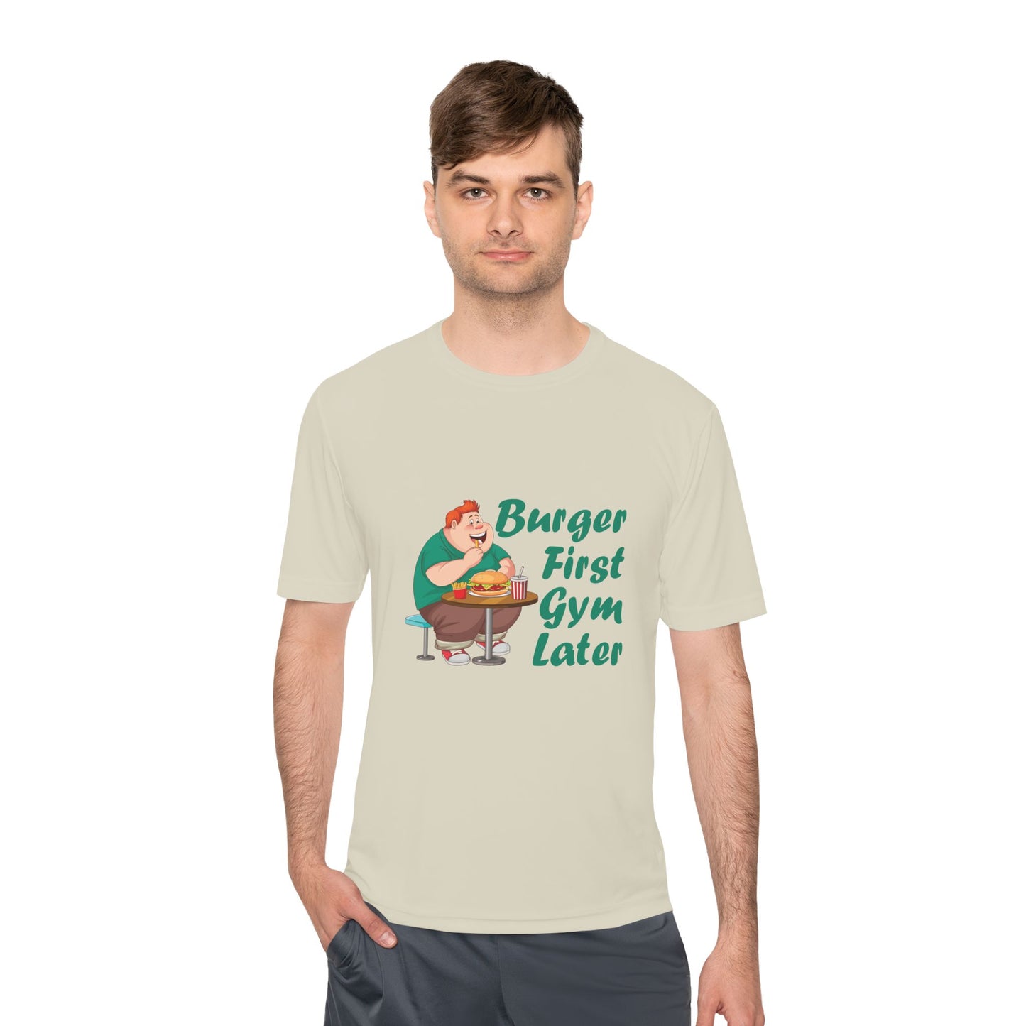 Burger First Gym Later T-Shirt — Funny Fitness Cheat Day Tee