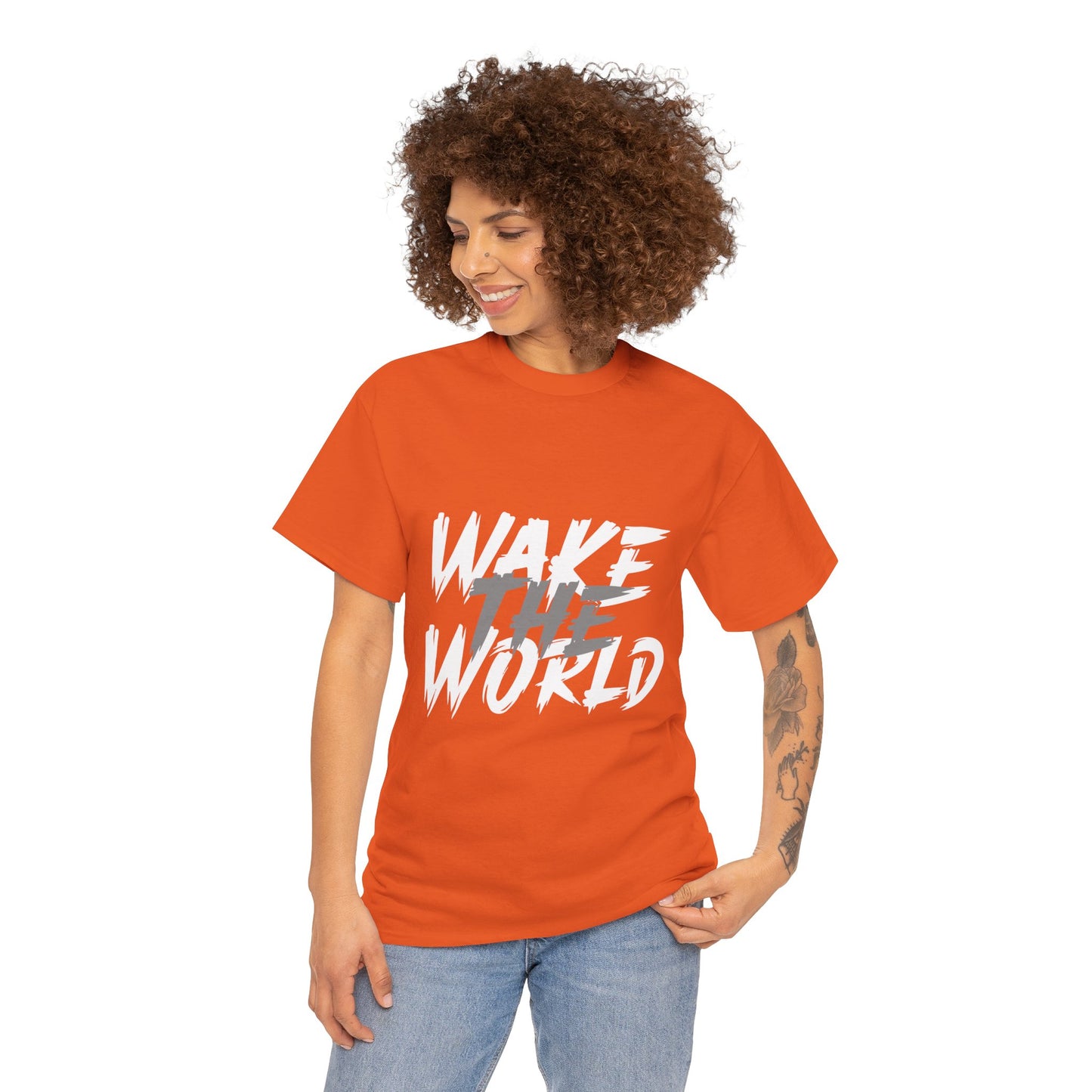 Wake the World Motivational T-Shirt — Positive Energy Quote Tee
