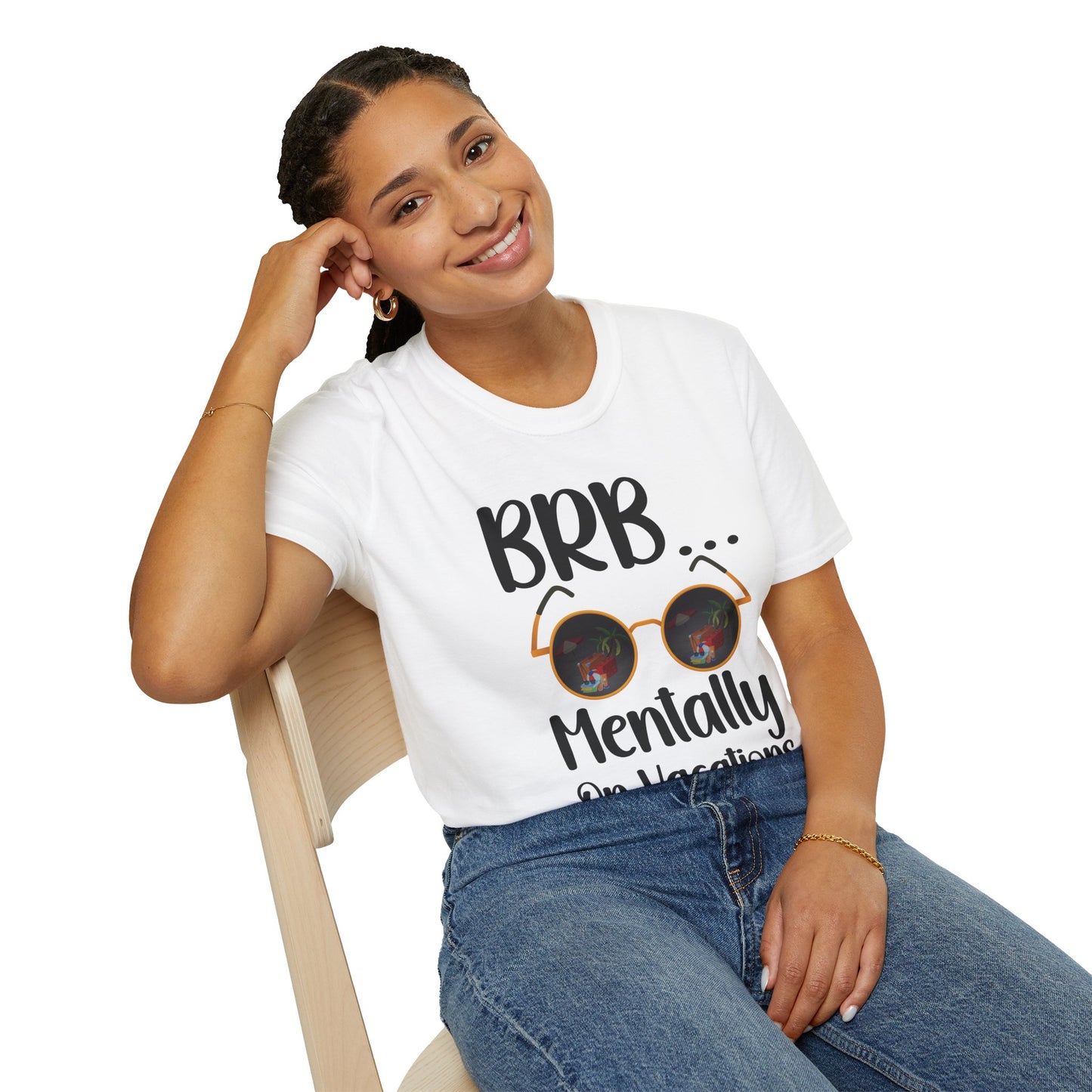 BRB Mentally on Vacation Graphic T‑Shirt — Funny Chill Mood Tee