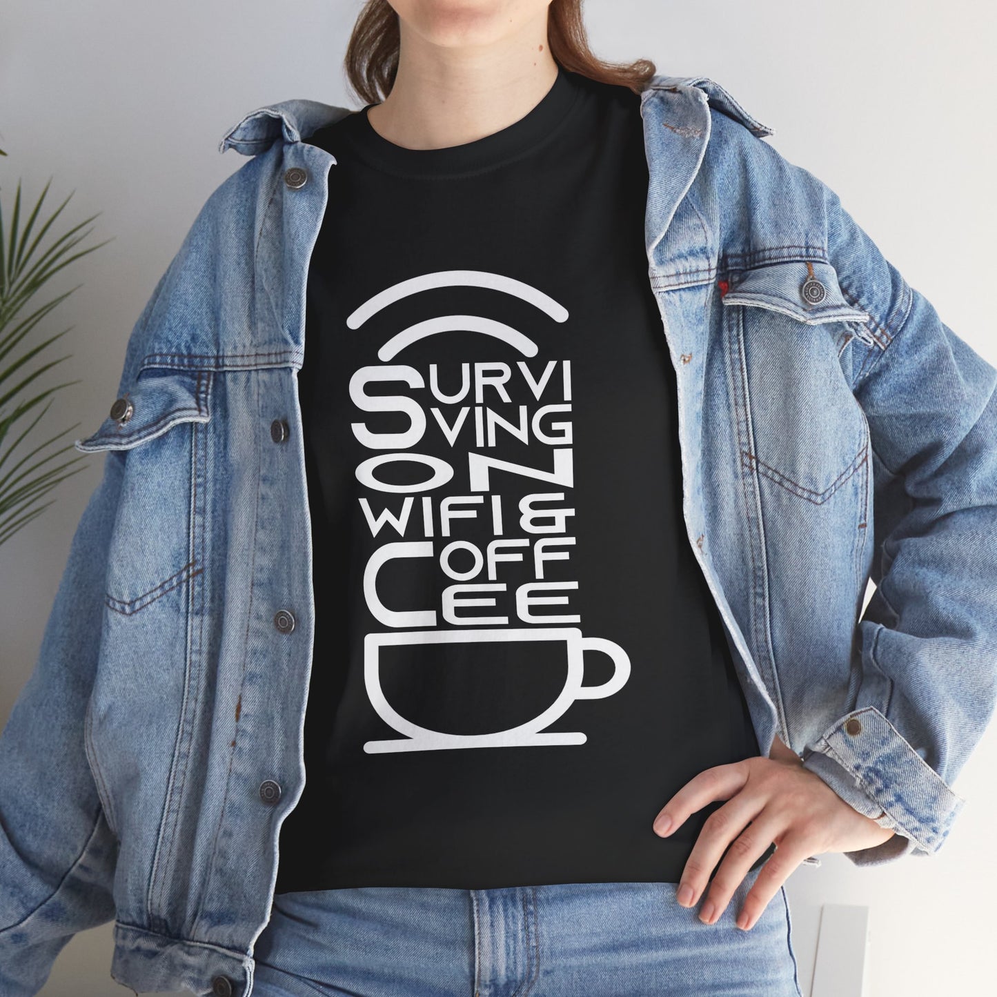 Digital Nomad Tee — "Surviving on Coffee and WiFi" Funny Travel Shirt