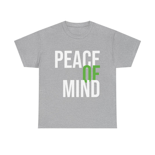 Peace of Mind Minimalist Quote Tee — Calm Positive Graphic T-Shirt