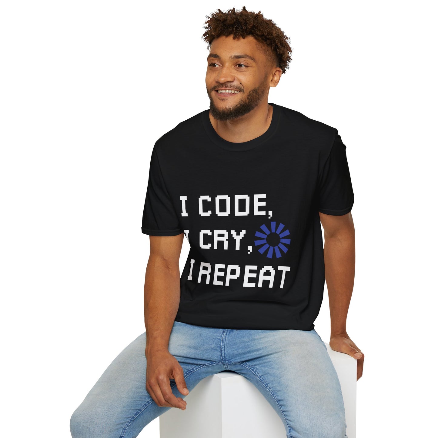 Programmer Life T-Shirt — "I Code I Cry I Repeat" Funny Developer Tee