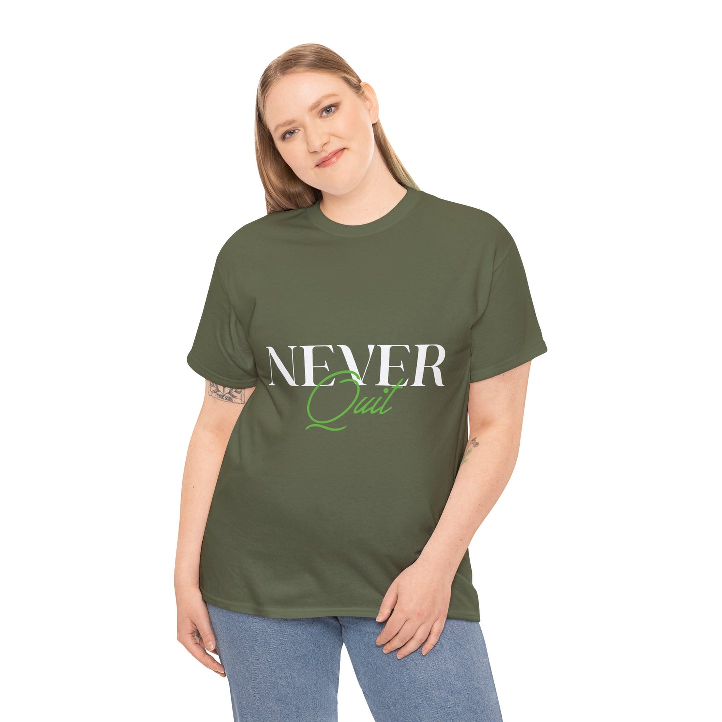 Never Quit Motivational T-Shirt — Inspirational Quote Tee