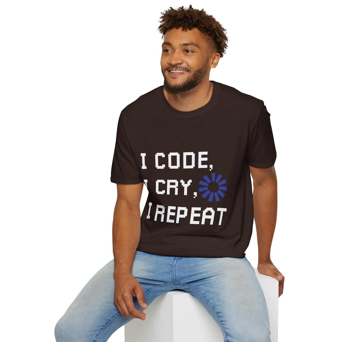 Programmer Life T-Shirt — "I Code I Cry I Repeat" Funny Developer Tee