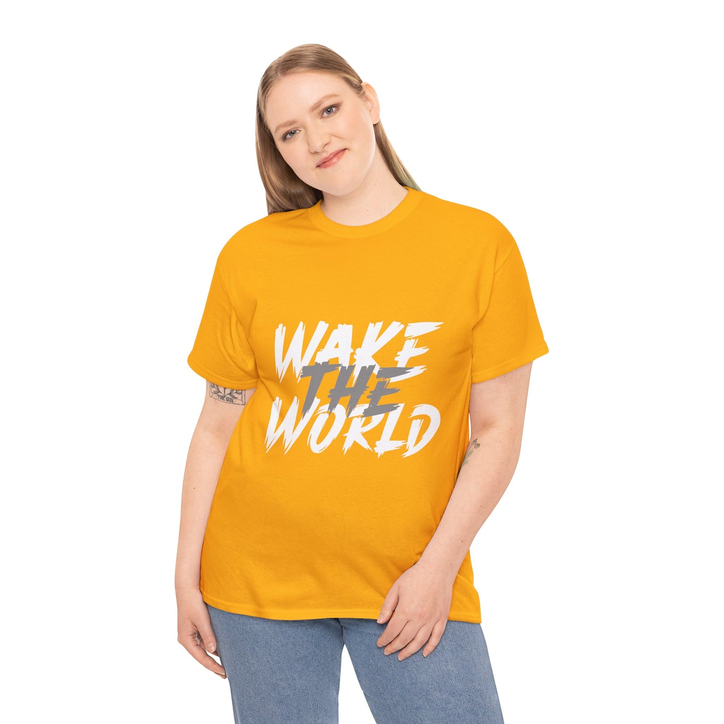 Wake the World Motivational T-Shirt — Positive Energy Quote Tee