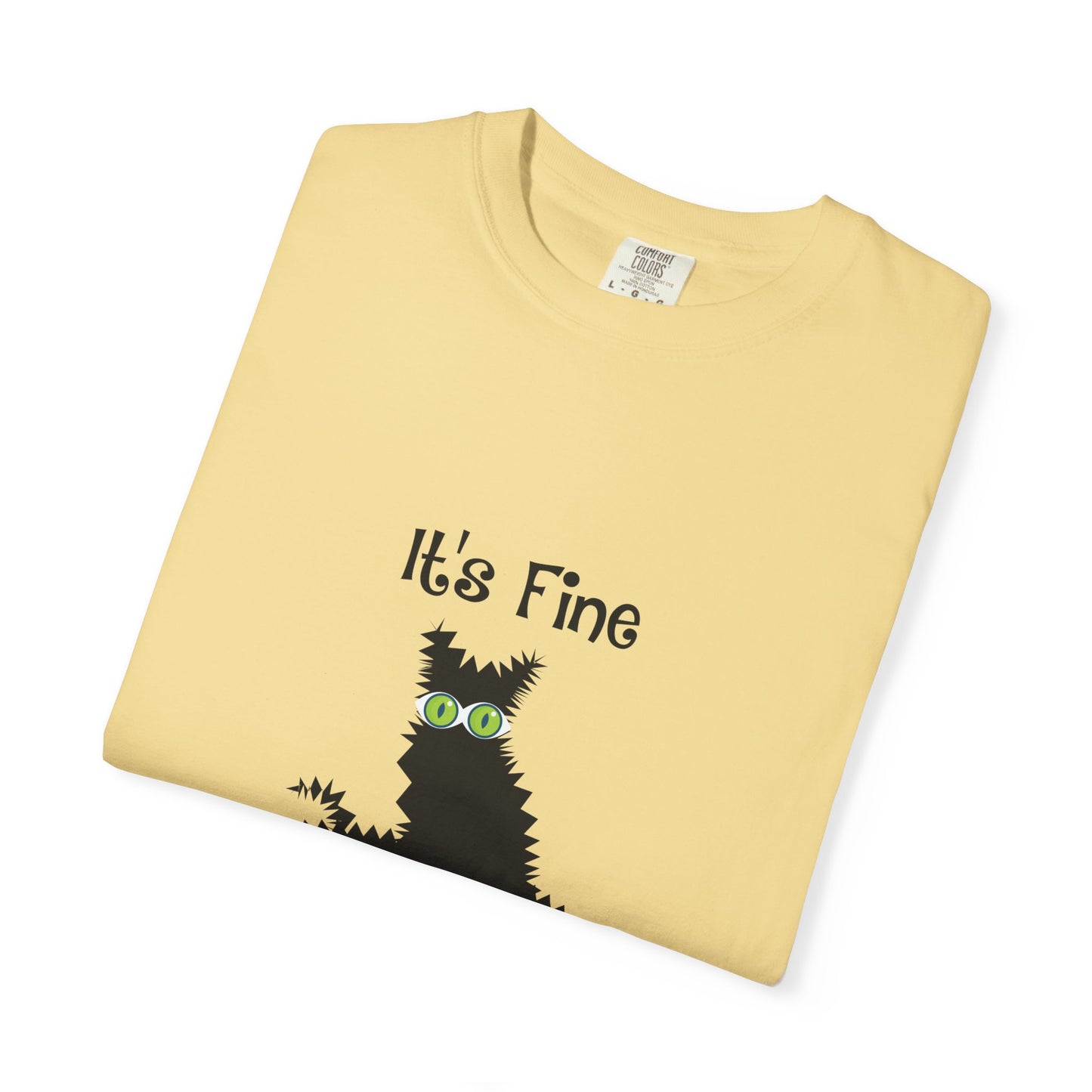 Halloween Cat T-Shirt — "It's Fine, I am Fine, Everything is Fine" Graphic Tee