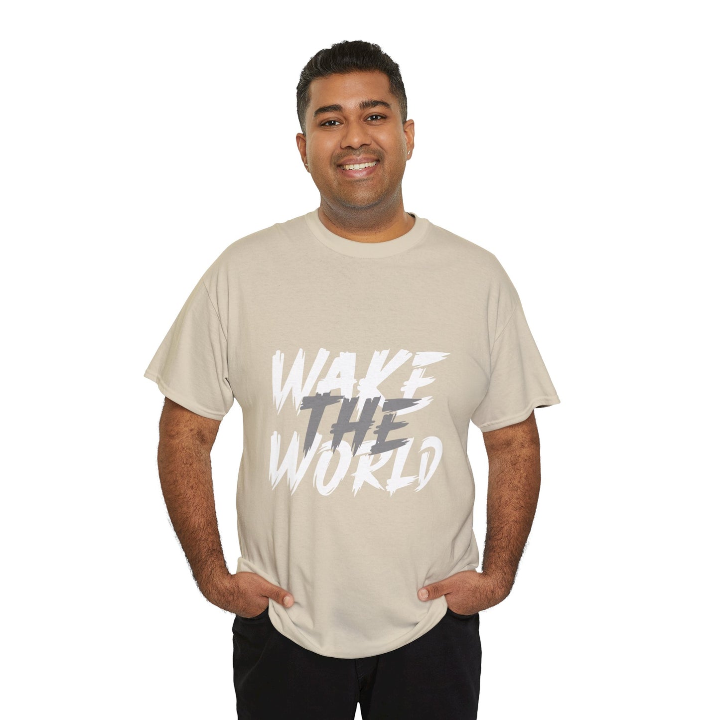 Wake the World Motivational T-Shirt — Positive Energy Quote Tee