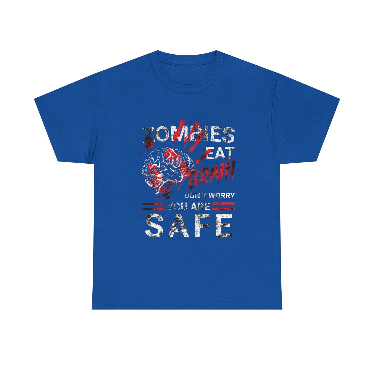 Zombies Eat Brains You’re Safe Funny Horror Humor T-Shirt