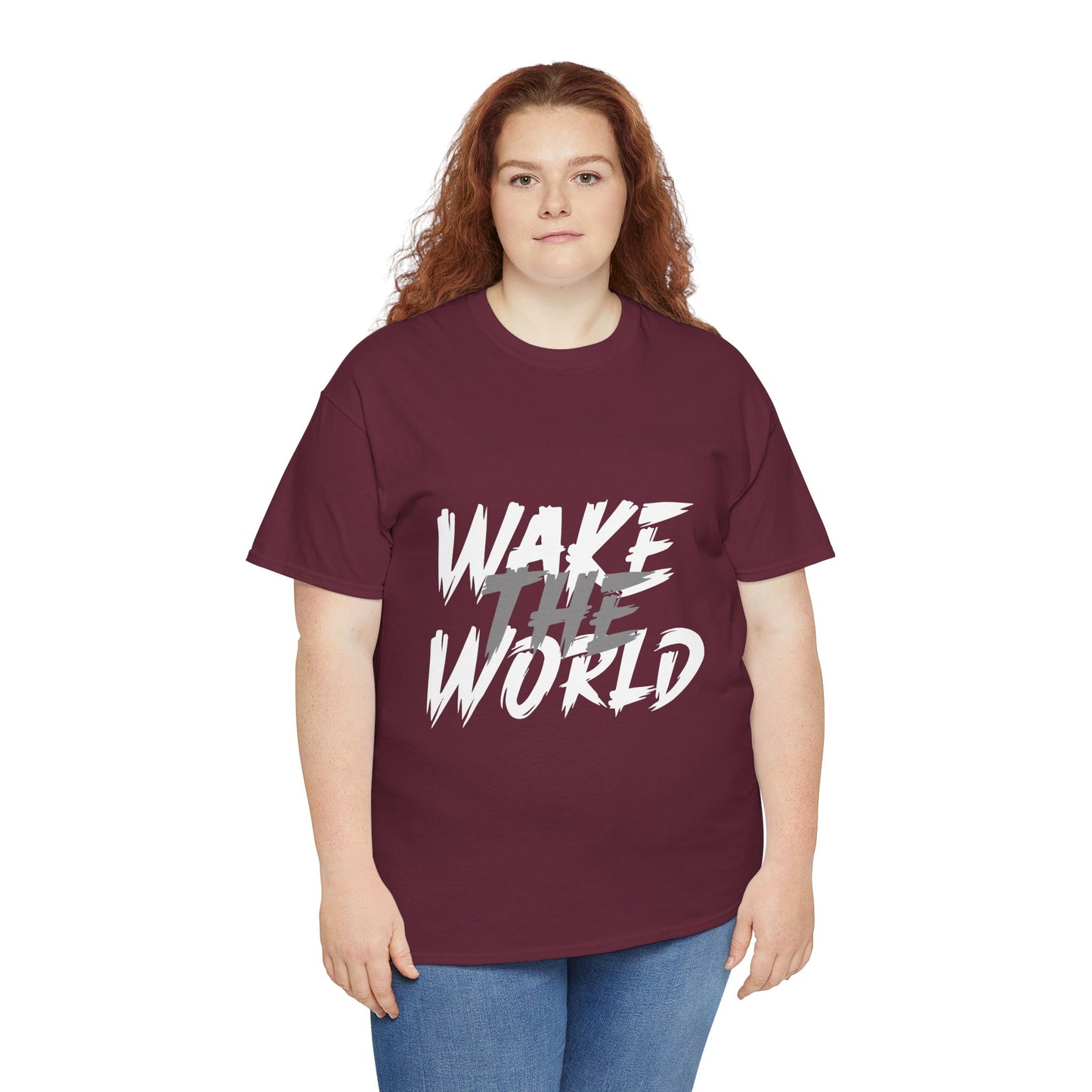 Wake the World Motivational T-Shirt — Positive Energy Quote Tee
