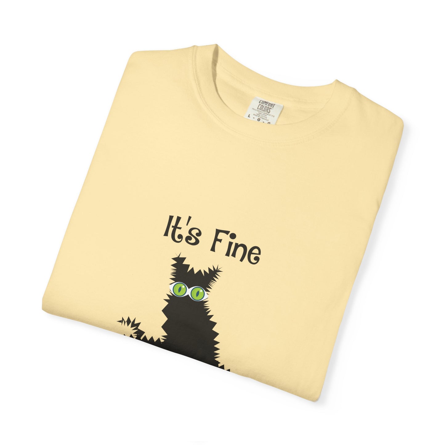 Halloween Cat T-Shirt — "It's Fine, I am Fine, Everything is Fine" Graphic Tee