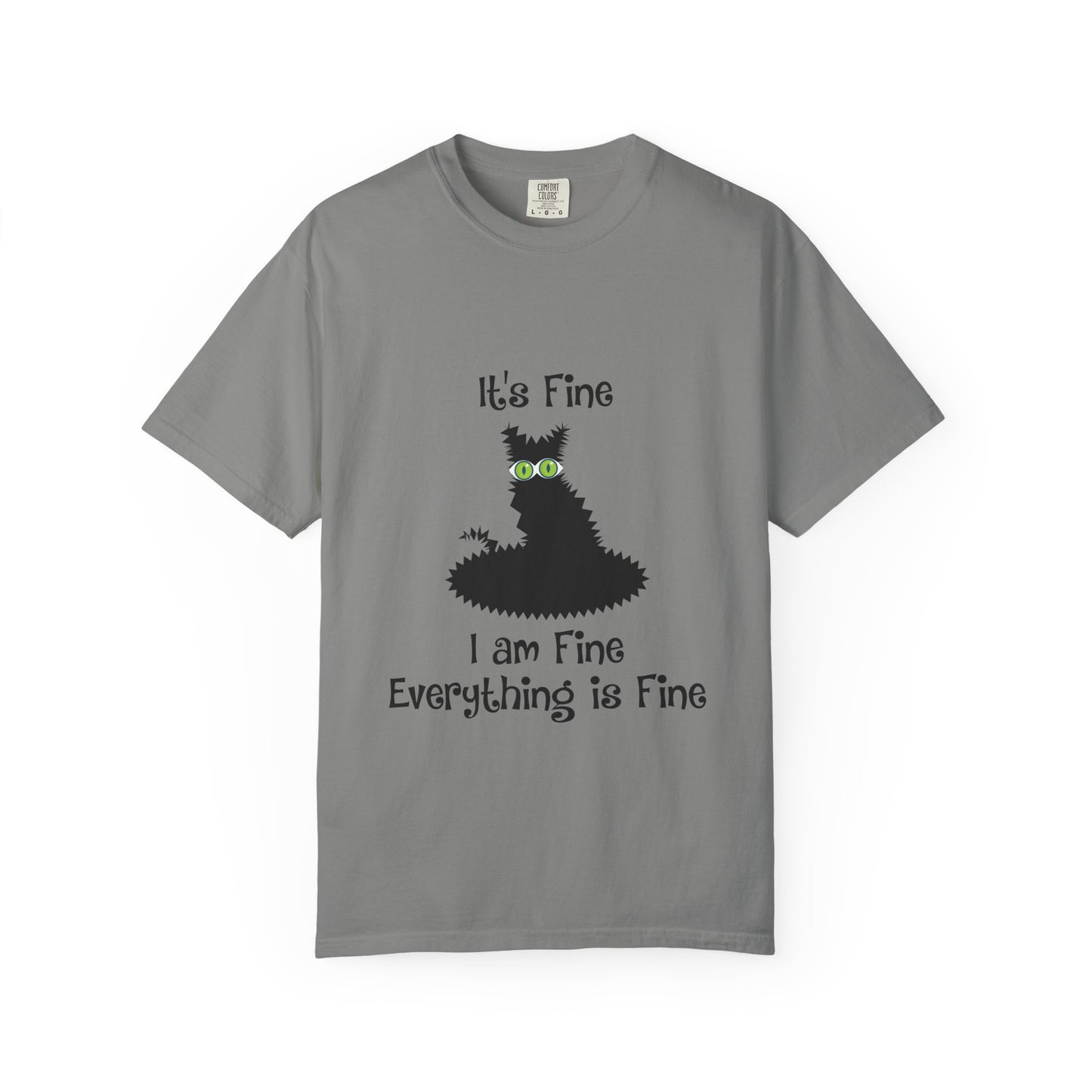 Halloween Cat T-Shirt — "It's Fine, I am Fine, Everything is Fine" Graphic Tee