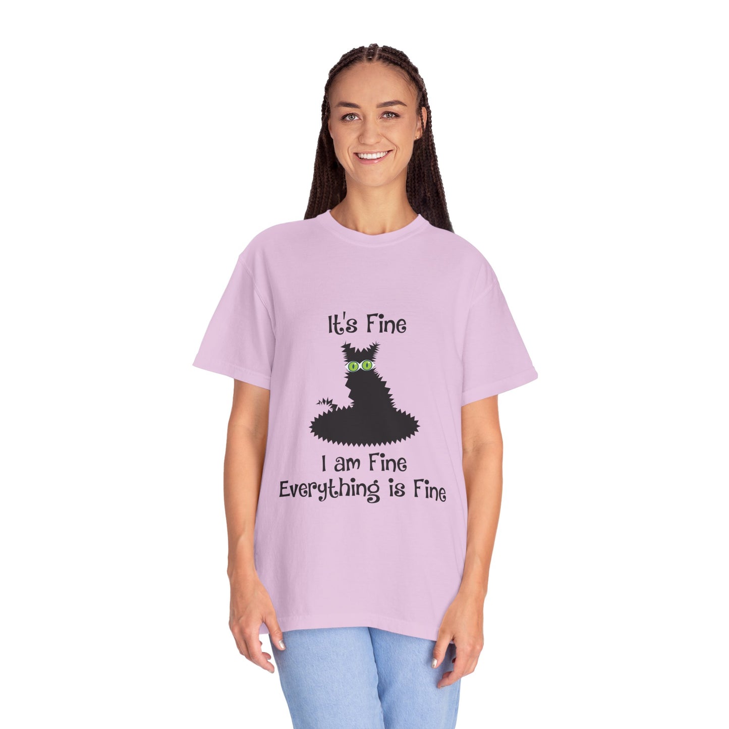 Halloween Cat T-Shirt — "It's Fine, I am Fine, Everything is Fine" Graphic Tee