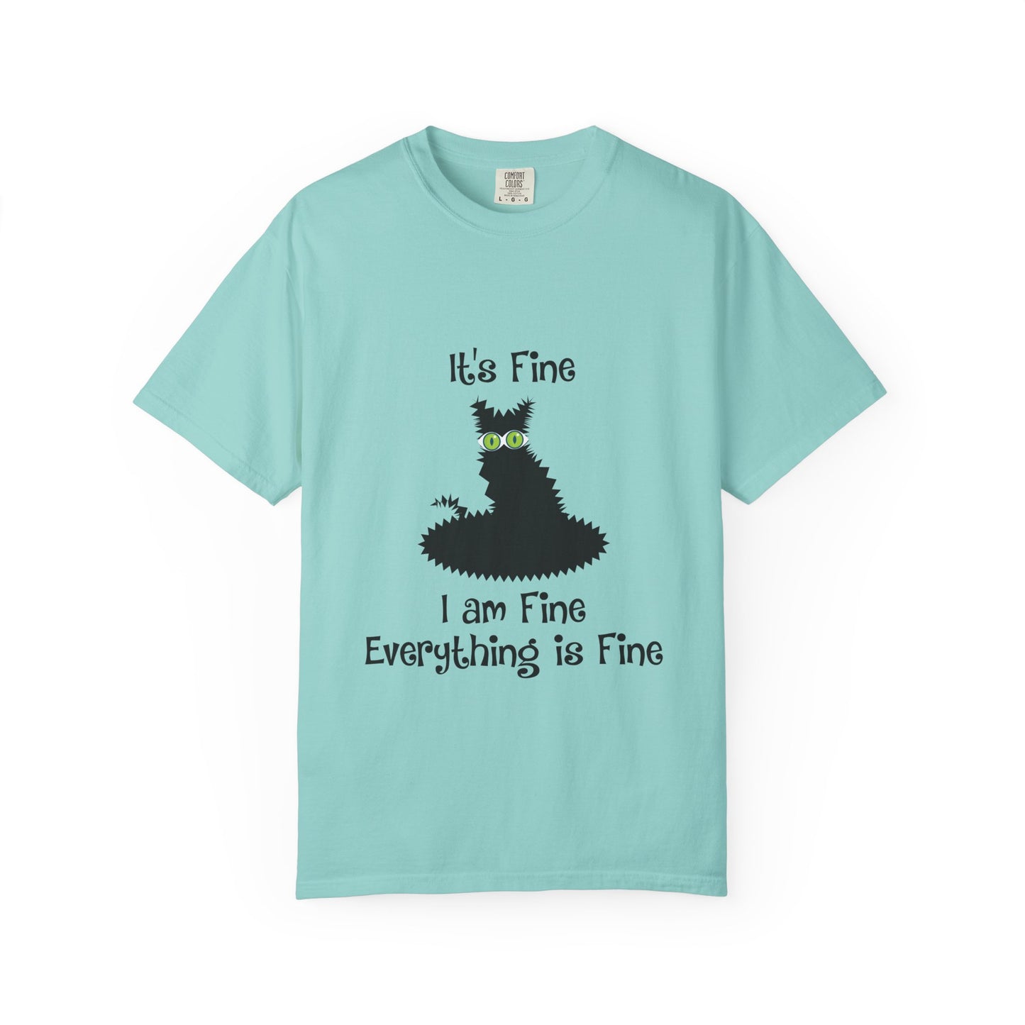Halloween Cat T-Shirt — "It's Fine, I am Fine, Everything is Fine" Graphic Tee