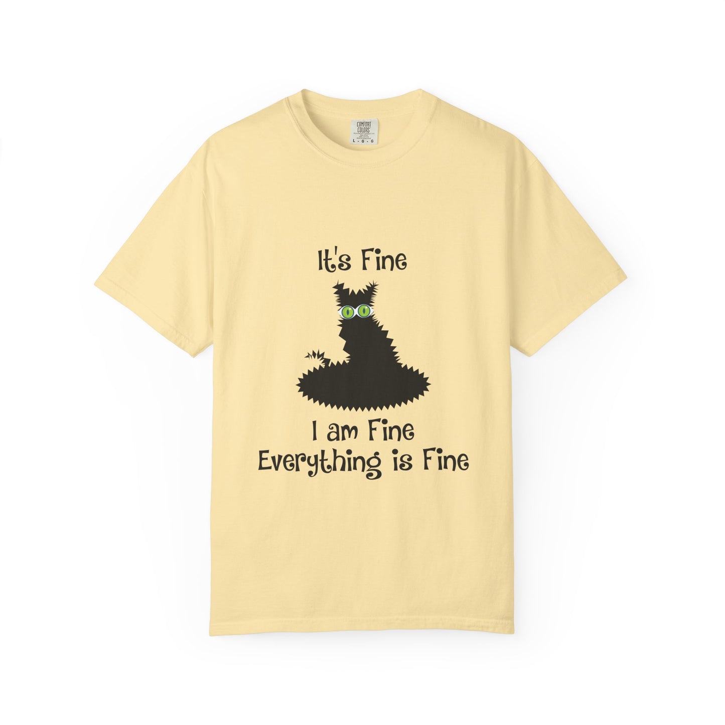 Halloween Cat T-Shirt — "It's Fine, I am Fine, Everything is Fine" Graphic Tee