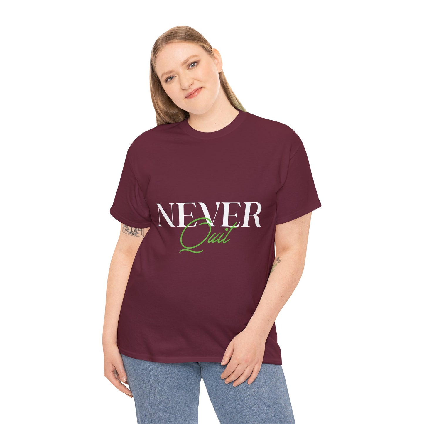 Never Quit Motivational T-Shirt — Inspirational Quote Tee