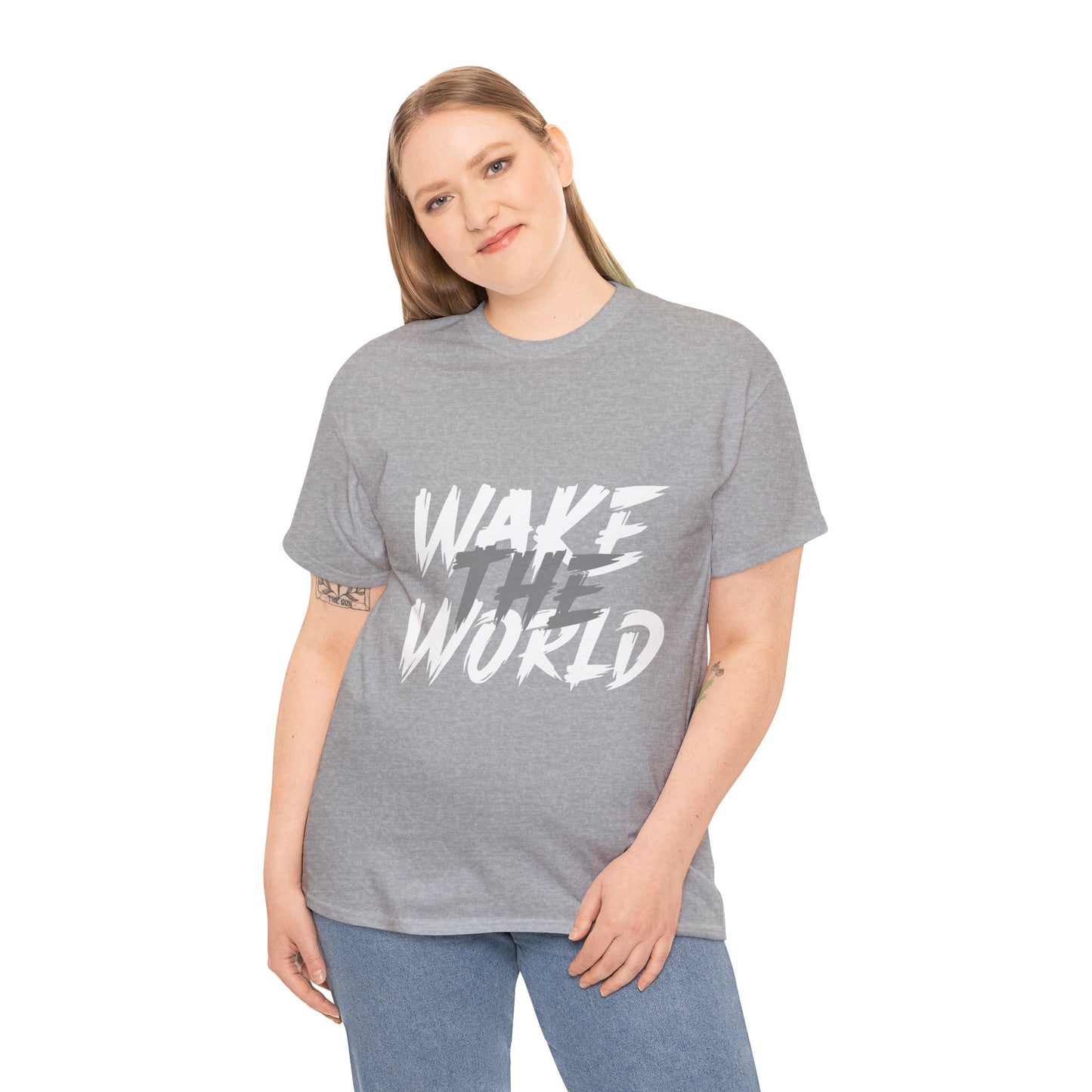 Wake the World Motivational T-Shirt — Positive Energy Quote Tee
