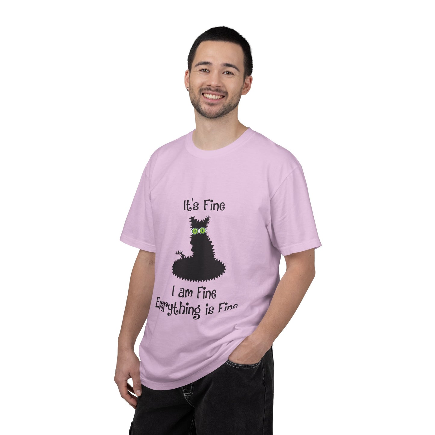 Halloween Cat T-Shirt — "It's Fine, I am Fine, Everything is Fine" Graphic Tee