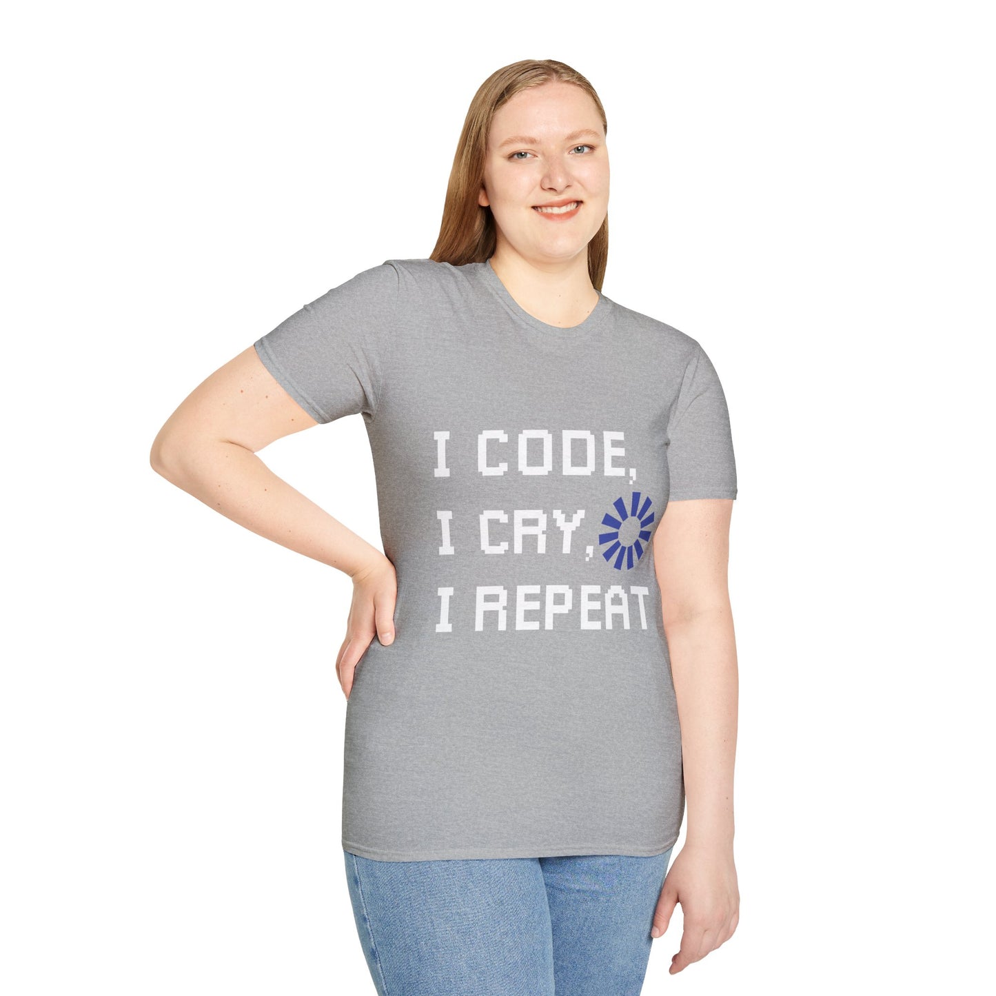 Programmer Life T-Shirt — "I Code I Cry I Repeat" Funny Developer Tee