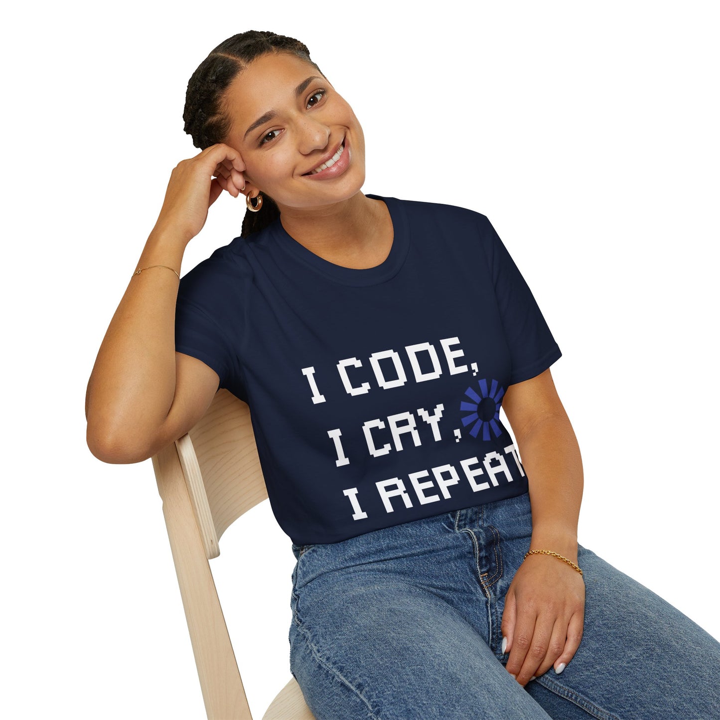 Programmer Life T-Shirt — "I Code I Cry I Repeat" Funny Developer Tee