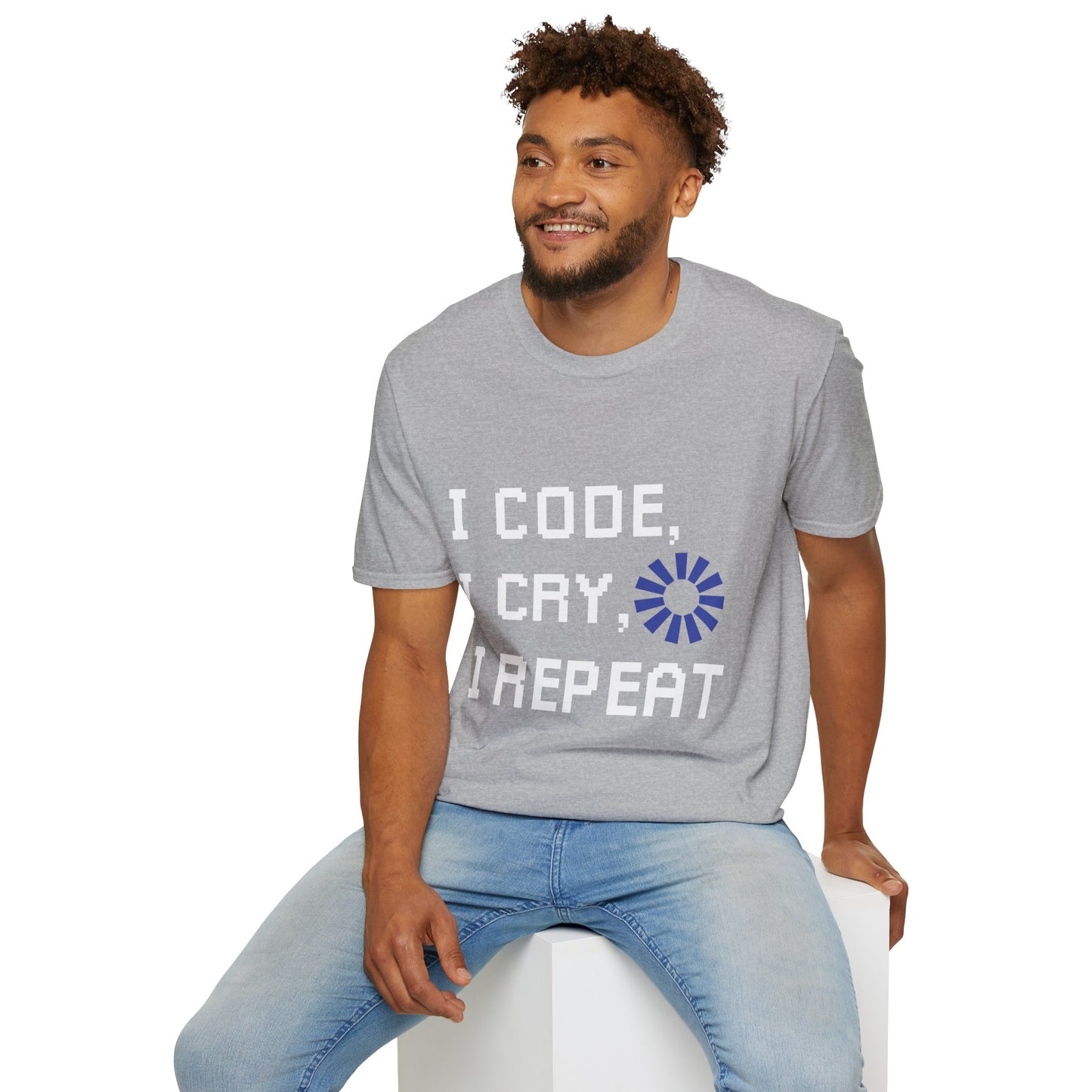 Programmer Life T-Shirt — "I Code I Cry I Repeat" Funny Developer Tee
