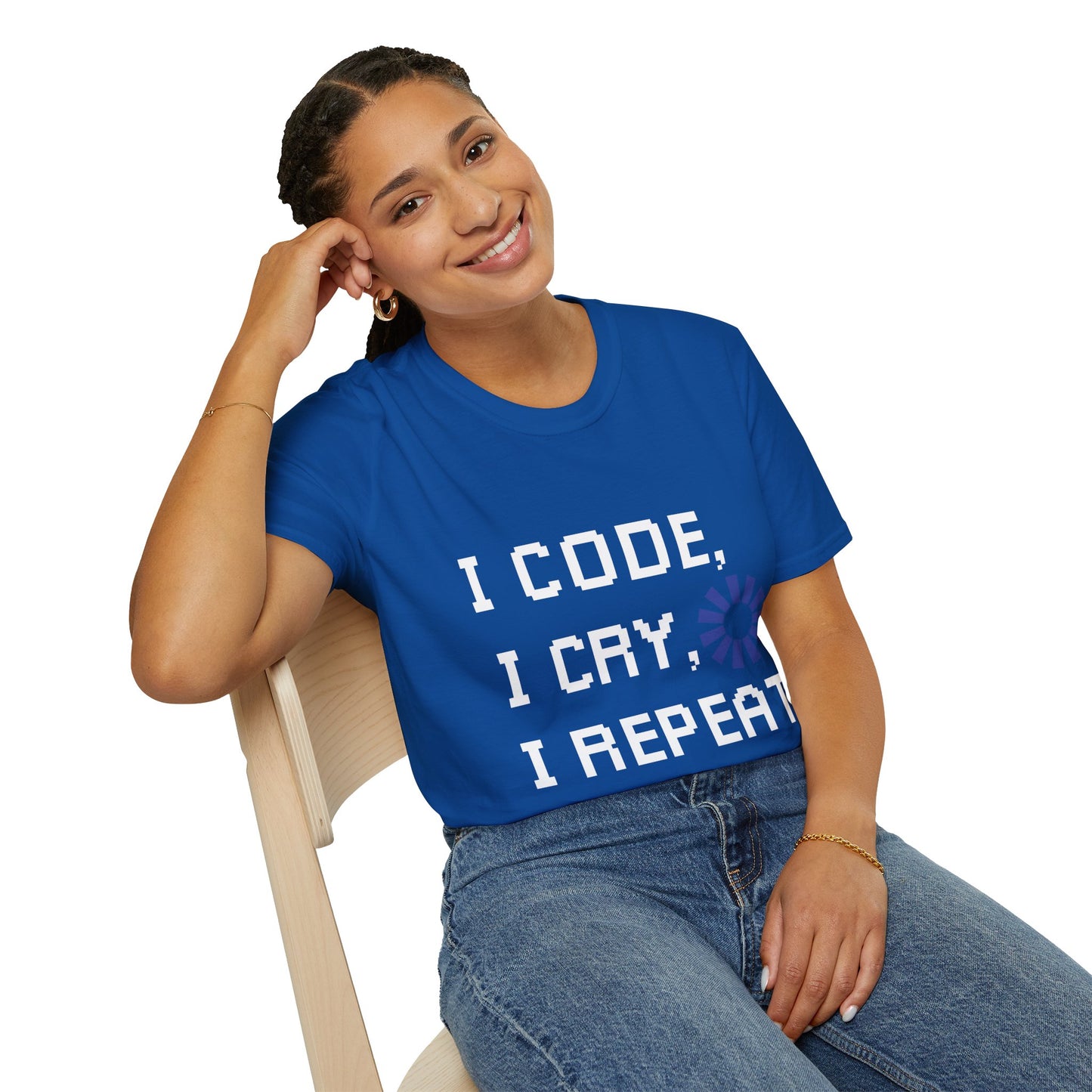Programmer Life T-Shirt — "I Code I Cry I Repeat" Funny Developer Tee