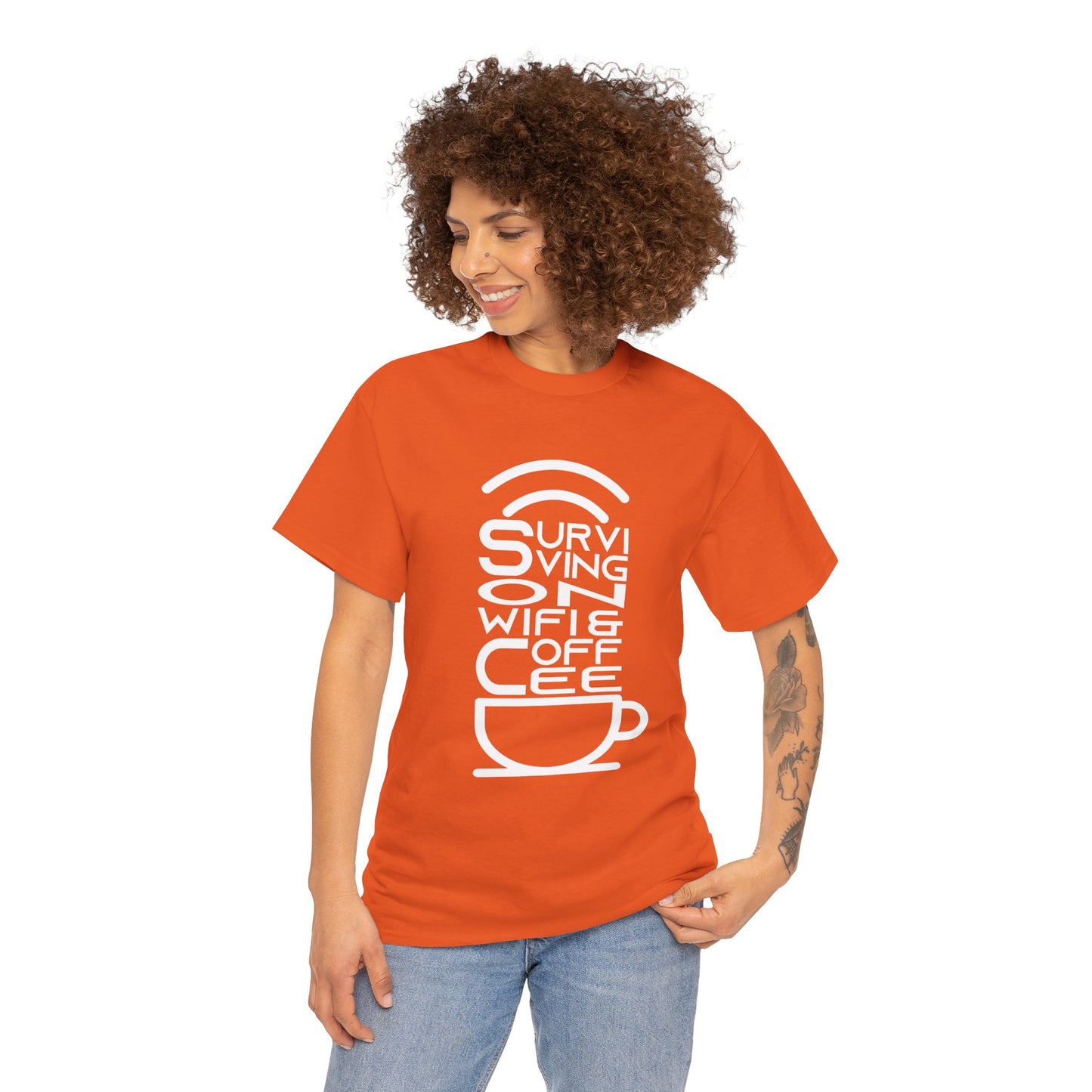 Digital Nomad Tee — "Surviving on Coffee and WiFi" Funny Travel Shirt