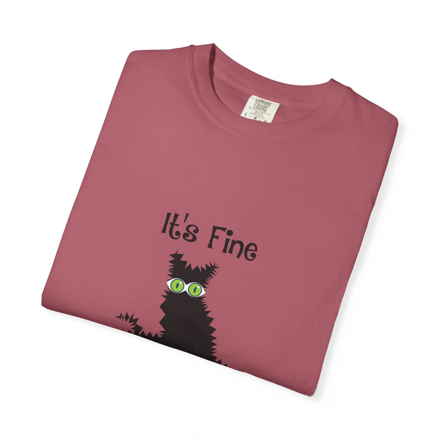 Halloween Cat T-Shirt — "It's Fine, I am Fine, Everything is Fine" Graphic Tee