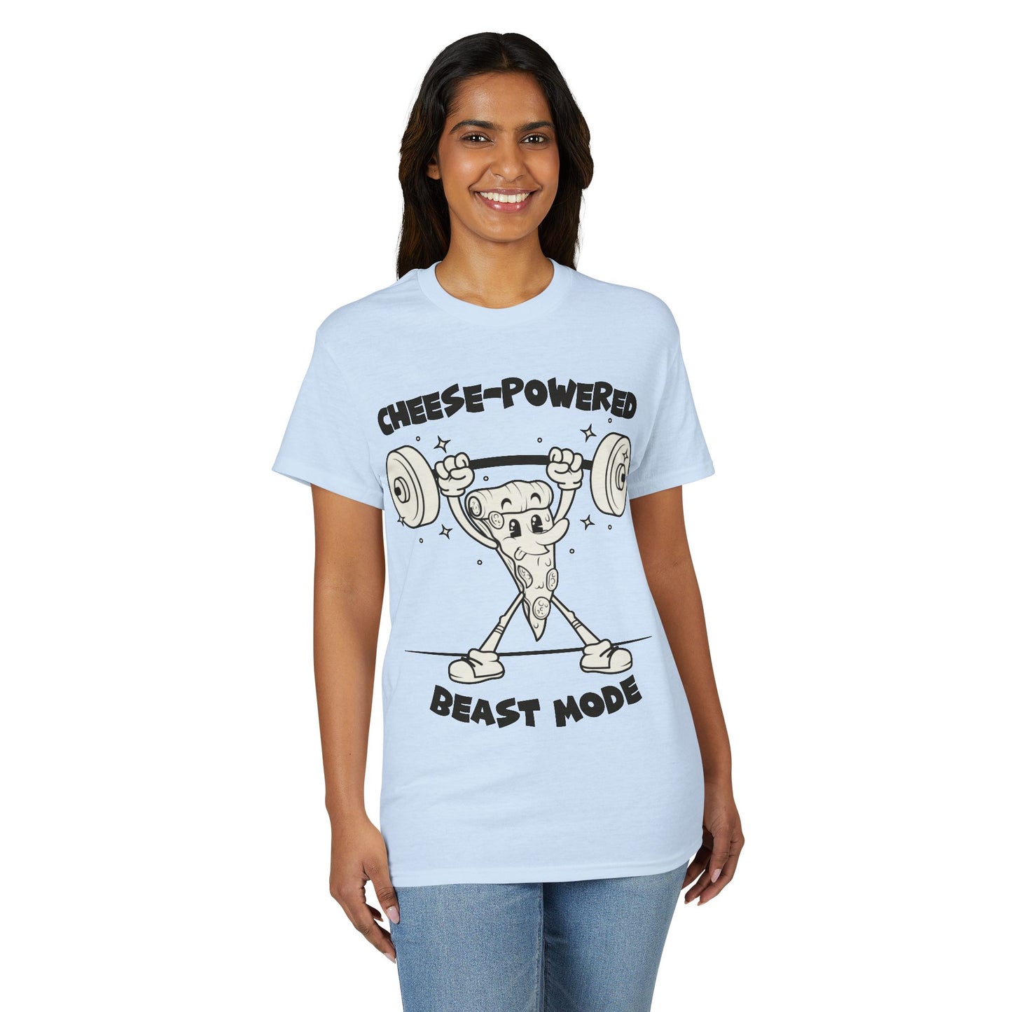 Cheese Powered Beast Mode T-Shirt — Funny Food Lover Gym Tee