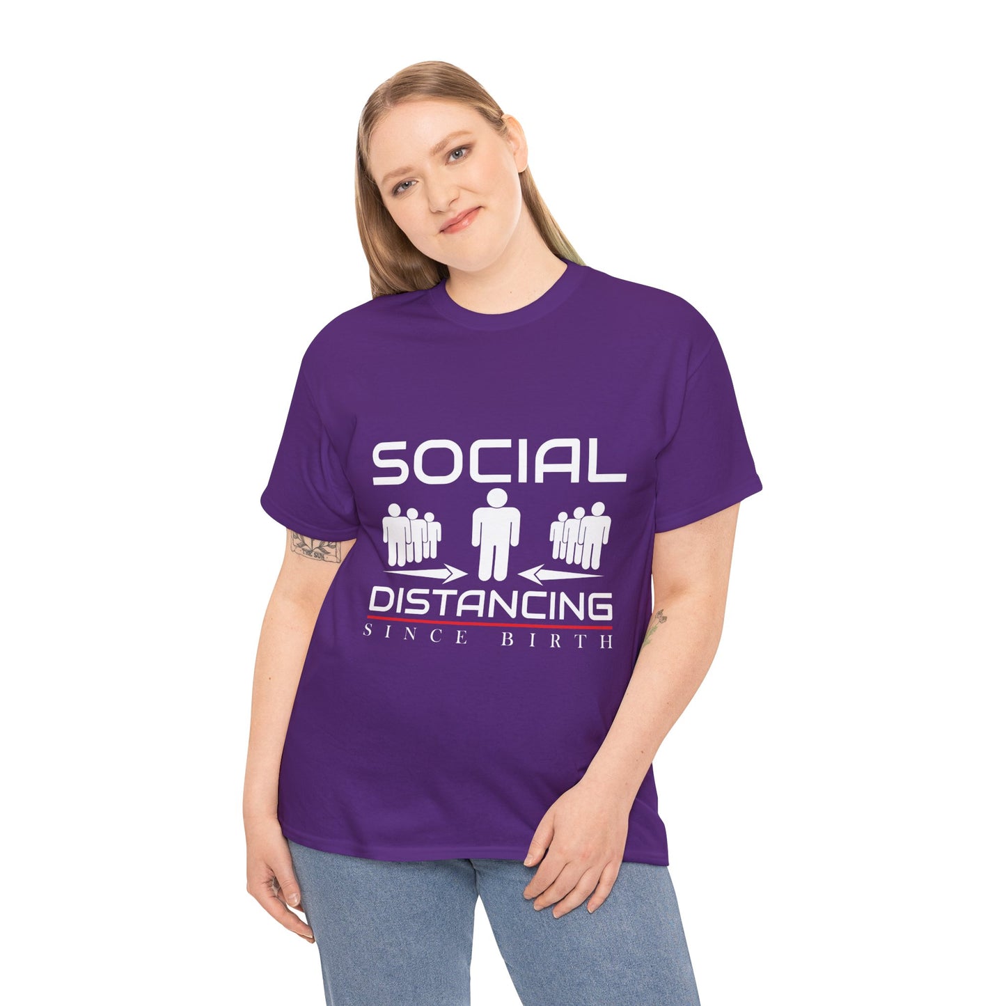 Introvert Humor Tee — "Social Distancing Since Birth"