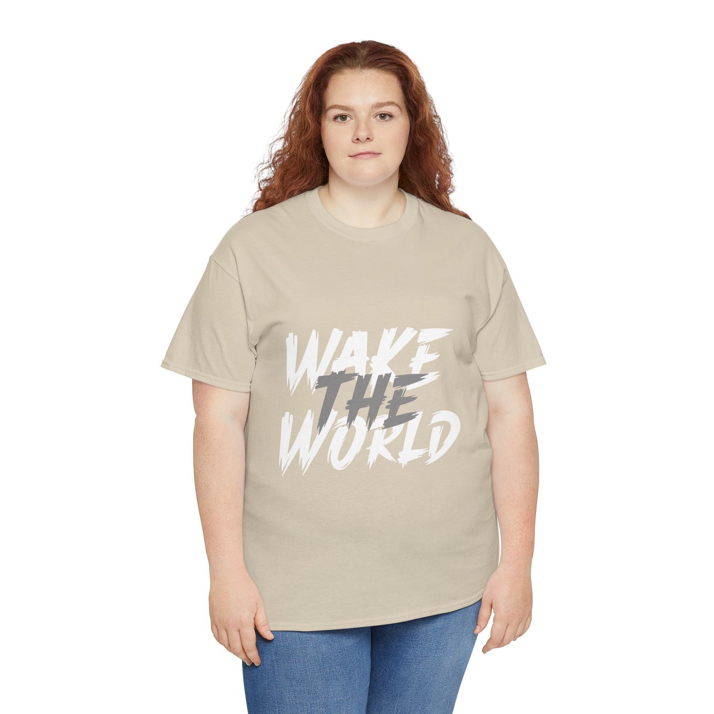 Wake the World Motivational T-Shirt — Positive Energy Quote Tee